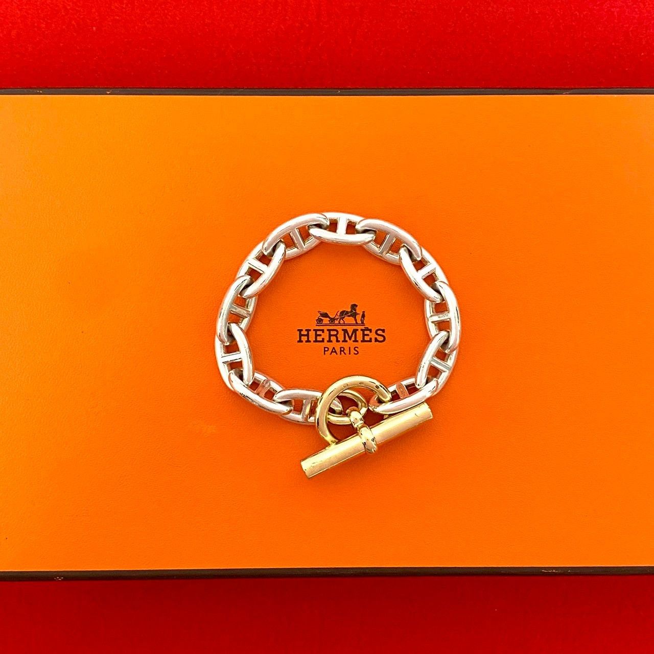 Hermes Hermes Hermès Chaine d'Ancre GM Silver925 Au750 Bracelet Size 12 Precious Metal Bracelet DUTY FREE for USA Size ONE SIZE - 1 Thumbnail