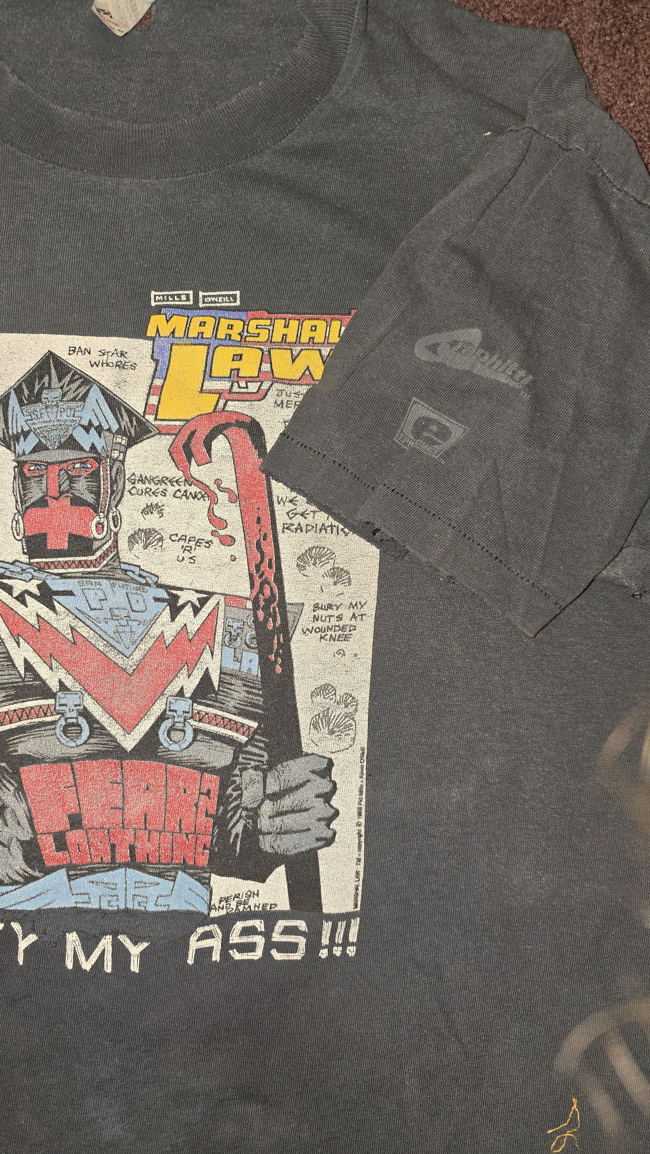 Vintage 1989 Marshall Law Comic Tee "Mercy My Ass" Size US L / EU 52-54 / 3 - 3 Thumbnail