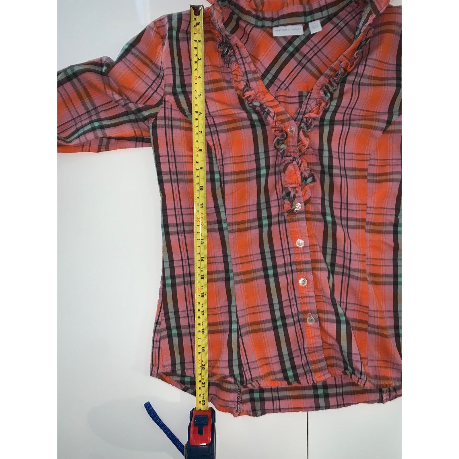 Other Woman's New York & Company Long Sleeve Plaid Blouse Size US S / EU 44-46 / 1 - 10 Thumbnail