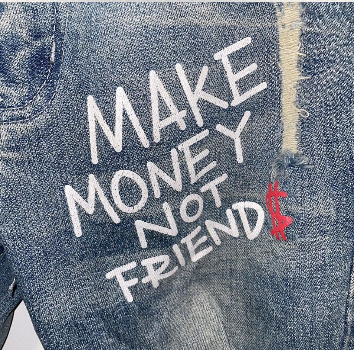 Other THRT “Make Money Not Friend$” Denim Jeans Size US 30 / EU 46 - 2 Thumbnail