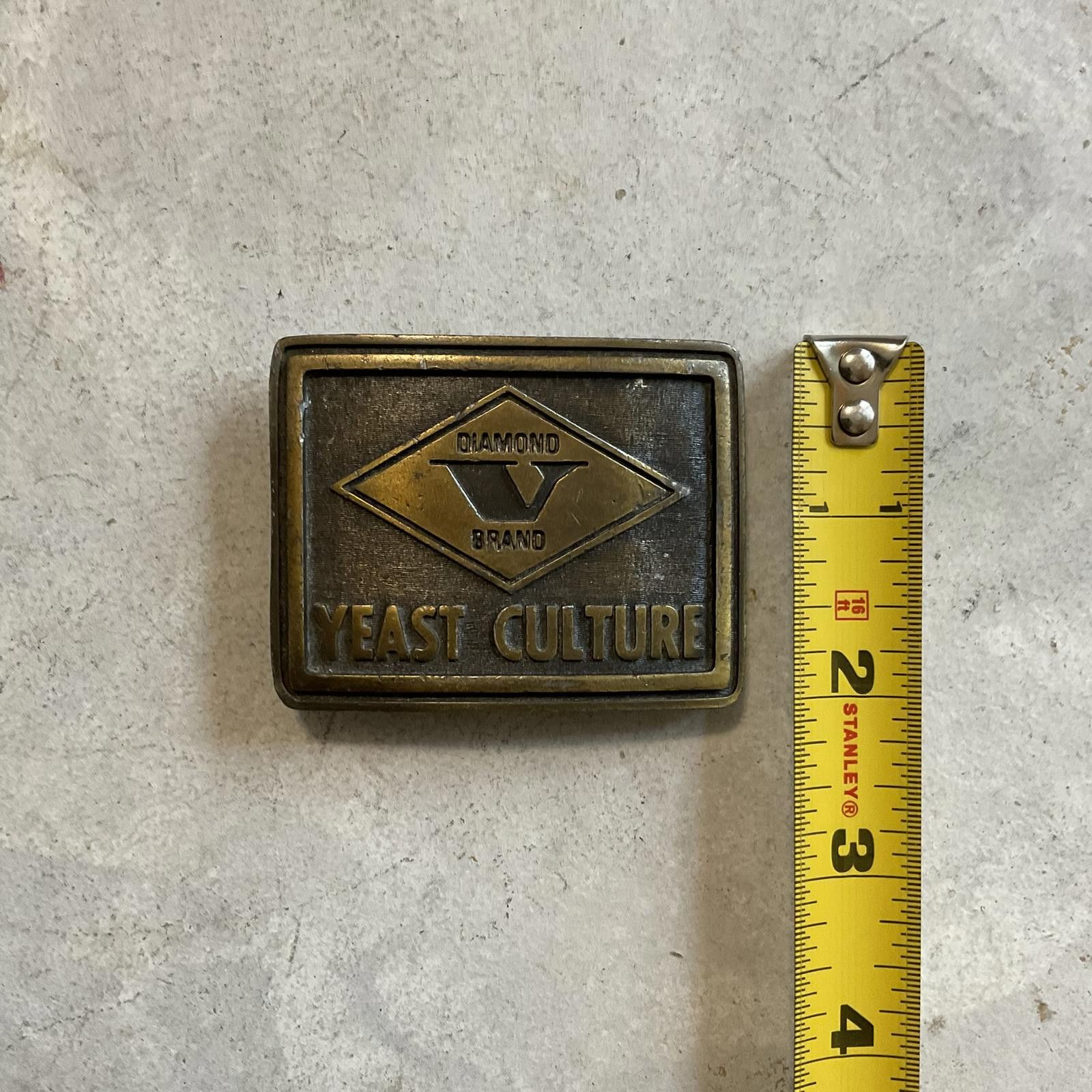 Designer RARE vintage 70's diamond brand yeast culture belt buckle Size ONE SIZE - 4 Thumbnail