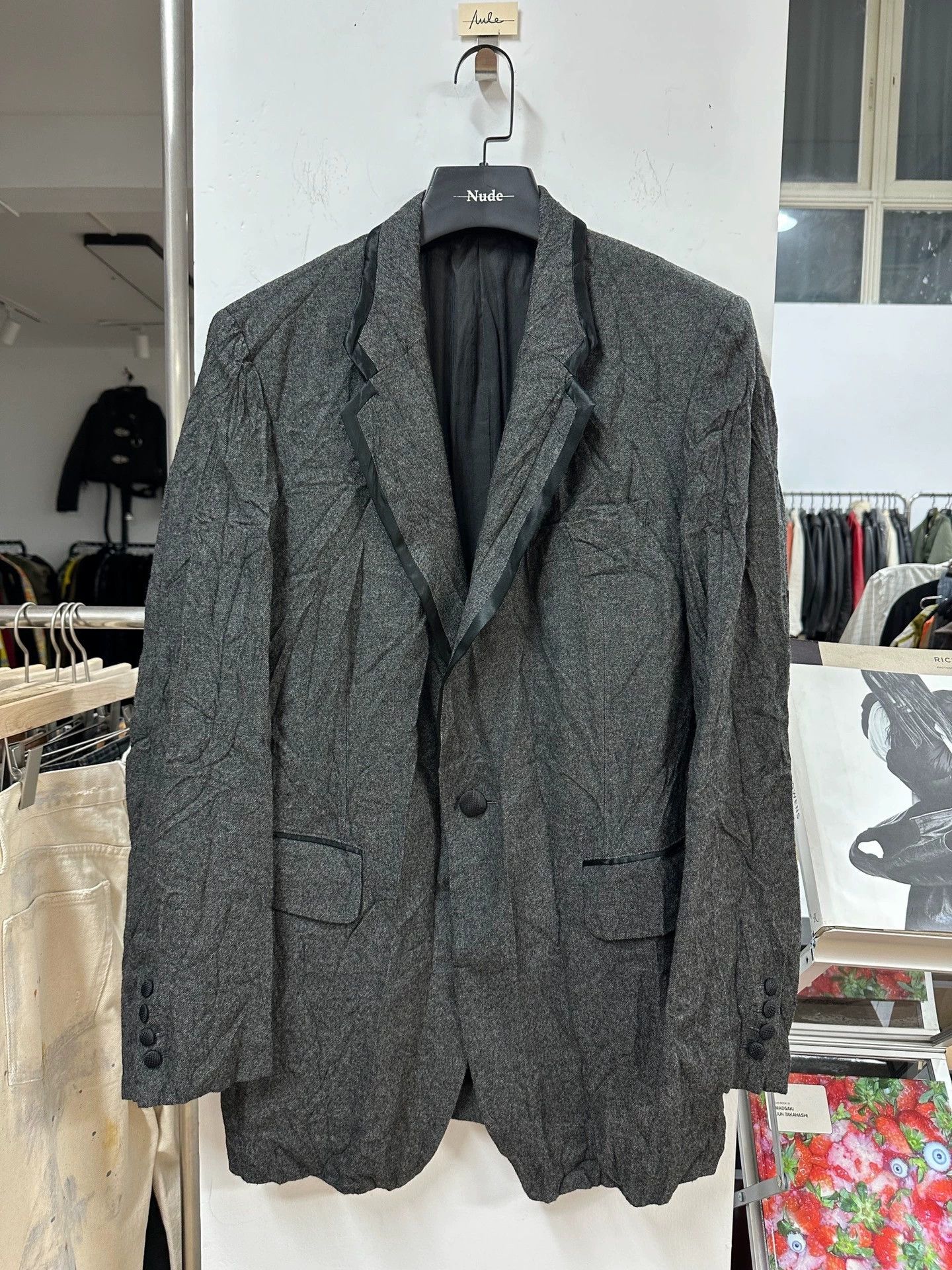 Yohji Yamamoto Yohji Yamamoto Y's Men's Pleated Wool Silk Trim Blazer Size US L / EU 52-54 / 3 - 1 Thumbnail
