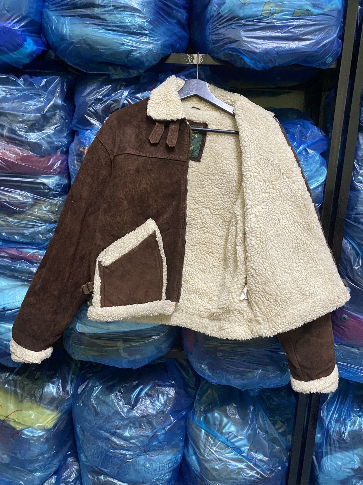 Leather VINTAGE 80S SUEDE LEATHER SHERPA LINING JACKET Size US S / EU 44-46 / 1 - 10 Thumbnail