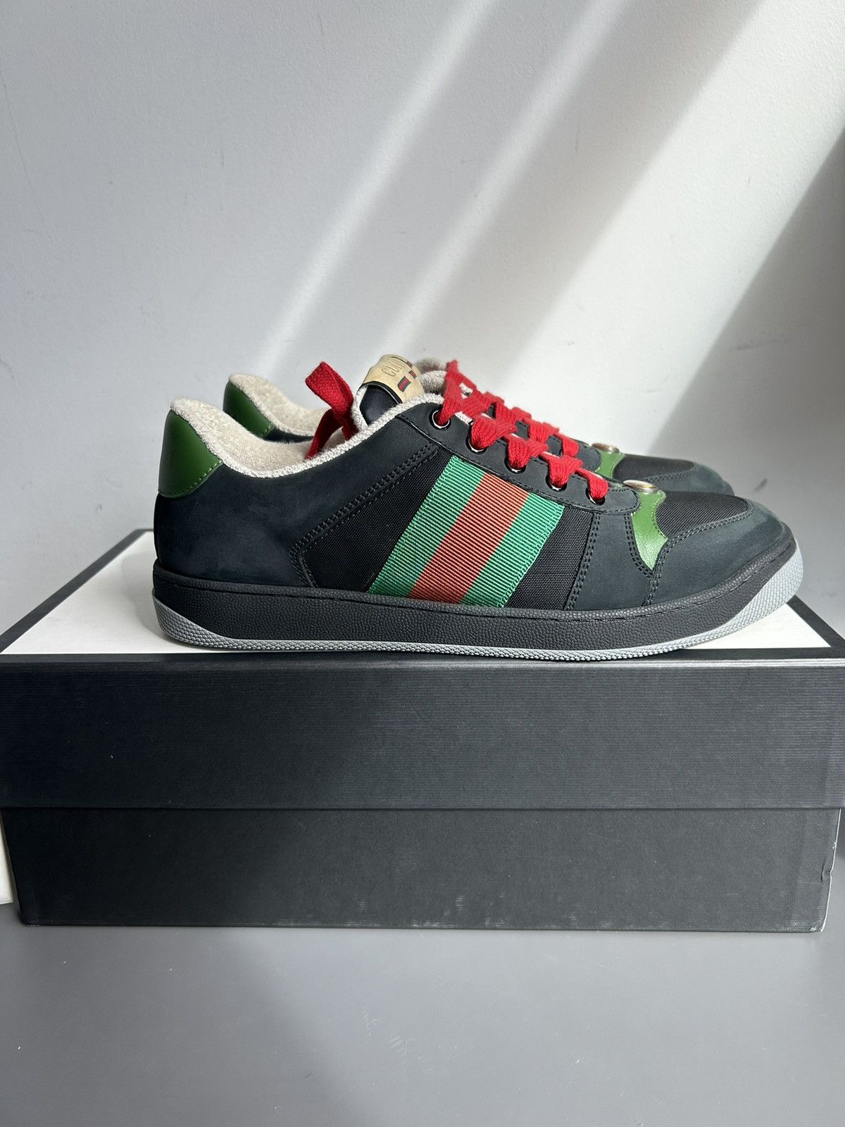 image of Gucci Screener Black Shoes, Men's (Size 7.5)