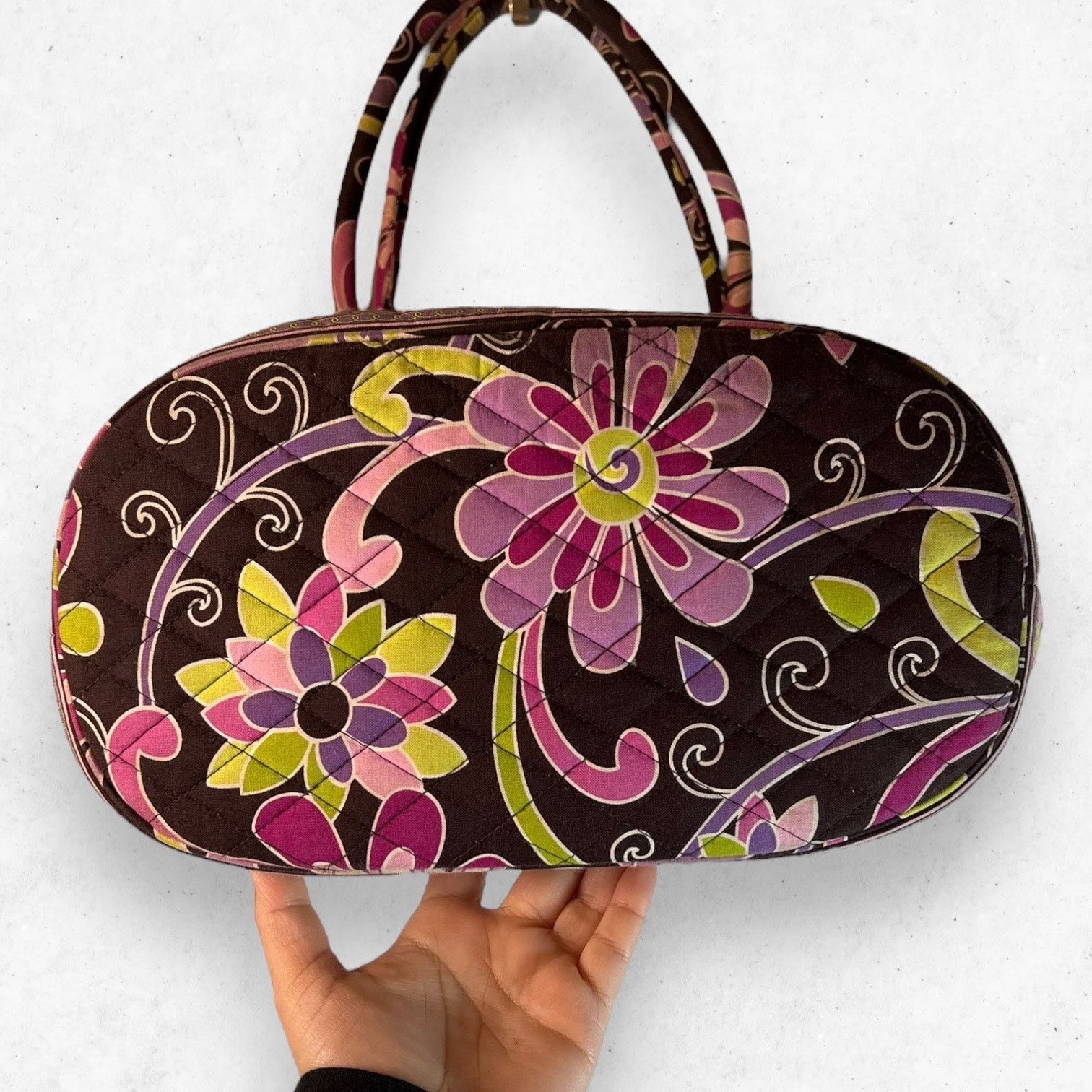 Vera Bradley Vera Bradley Retired Pattern Purple Punch Bag Purse Tote Bag Size ONE SIZE - 4 Thumbnail