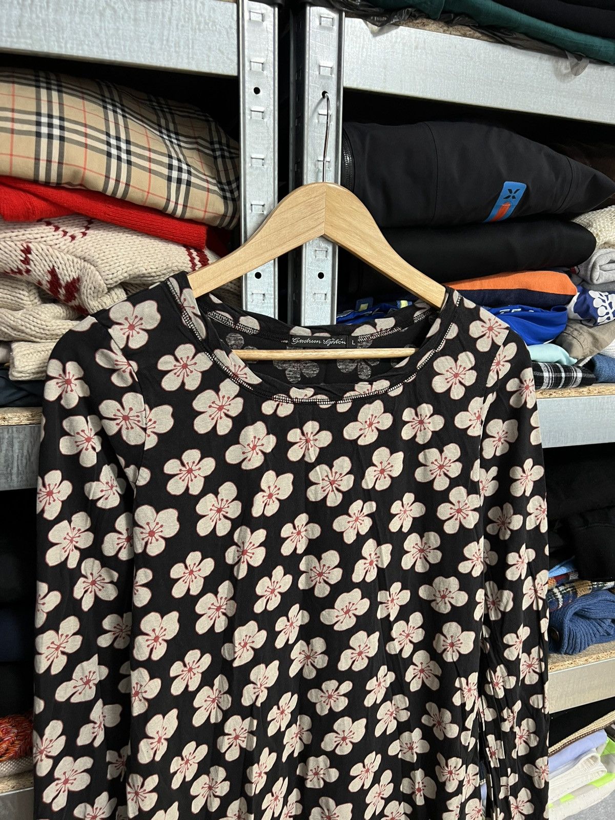 Designer × Gudrun Sjoden × Vintage Gudrun Sjoden Floral Print Blouse Long Sleeve Top L Sjöden Size L / US 10 / IT 46 - 2 Thumbnail