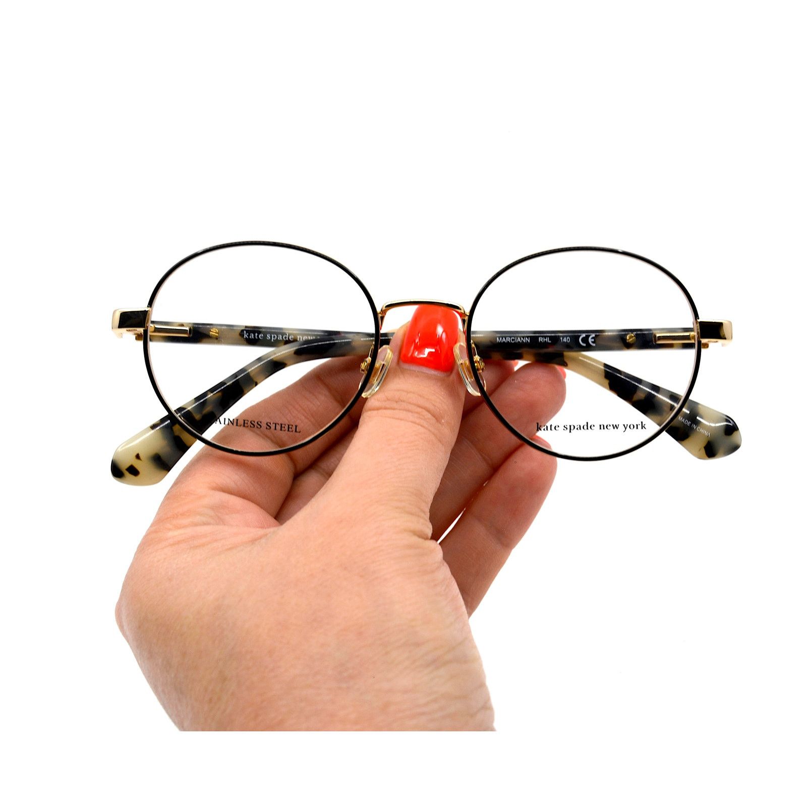 Kate Spade NEW KATE SPADE MARCIANN RHL BROWN GOLD EYEGLASSES FRAME Size ONE SIZE - 10 Thumbnail