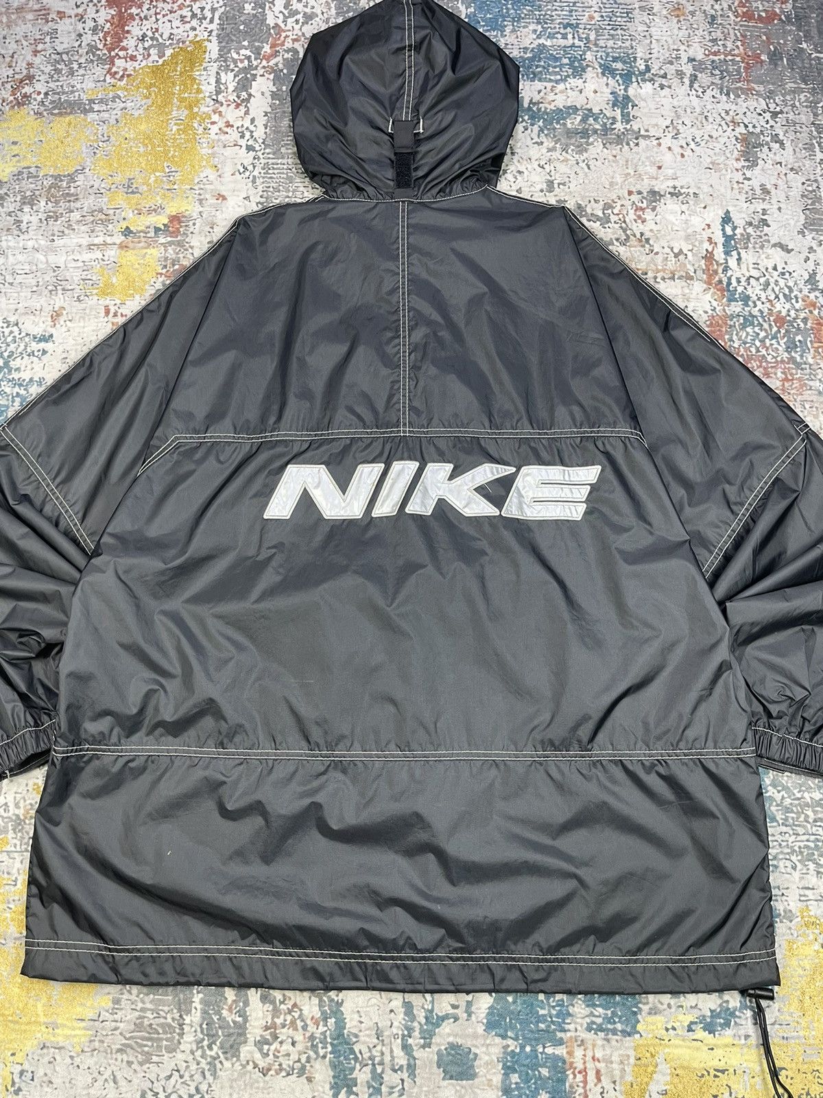 Nike Vintage 90s Nike Swoosh Anorak Back Hit Windbreaker Size US XL / EU 56 / 4 - 7 Thumbnail