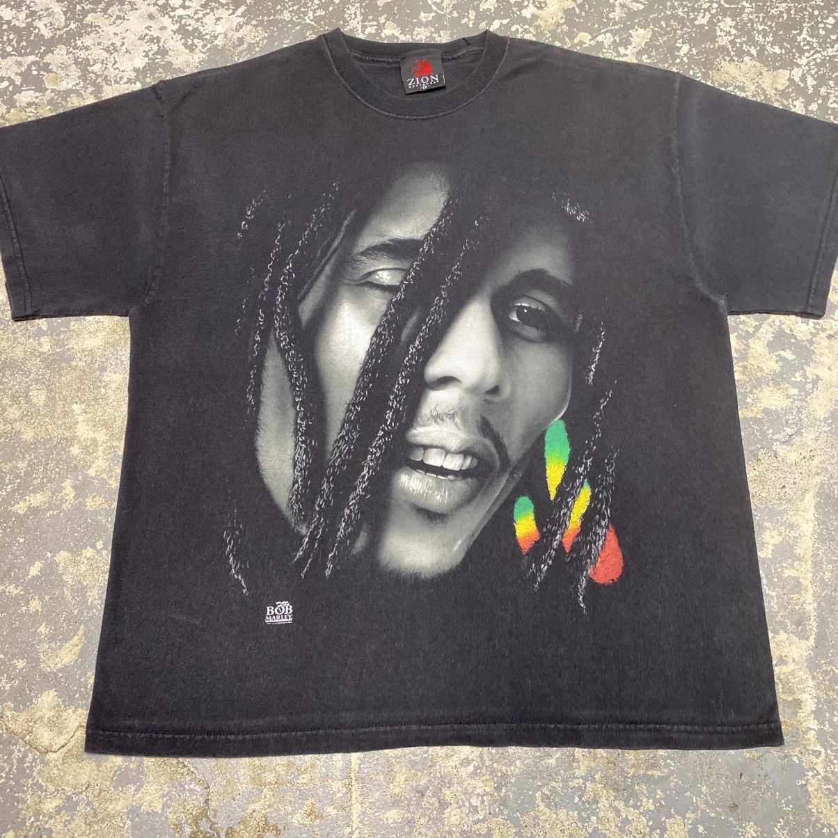 Band Tees Vintage Bob Marley Zion 90s Y2K Graphic Black Tshirt Size US XL / EU 56 / 4 - 10 Thumbnail