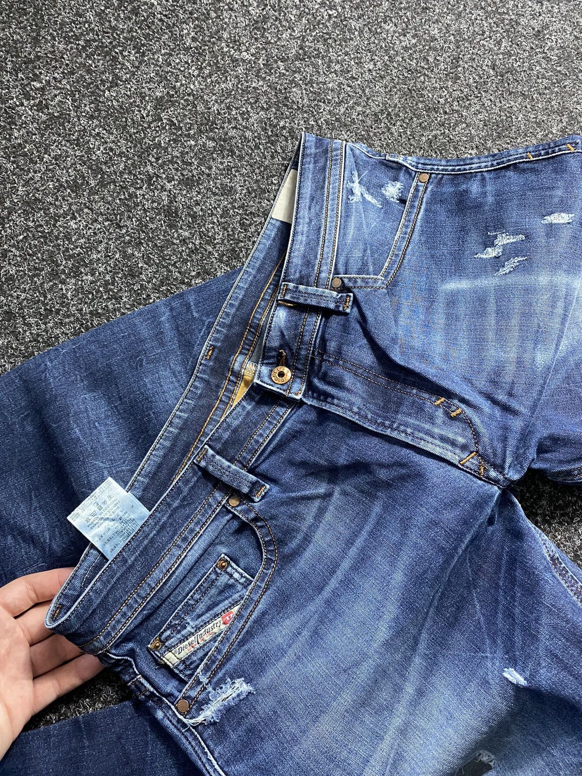 Diesel × Japanese Brand Opium Diesel Distressed Blue Punk Gothic Jeans Mens Owens Size US 36 / EU 52 - 6 Thumbnail