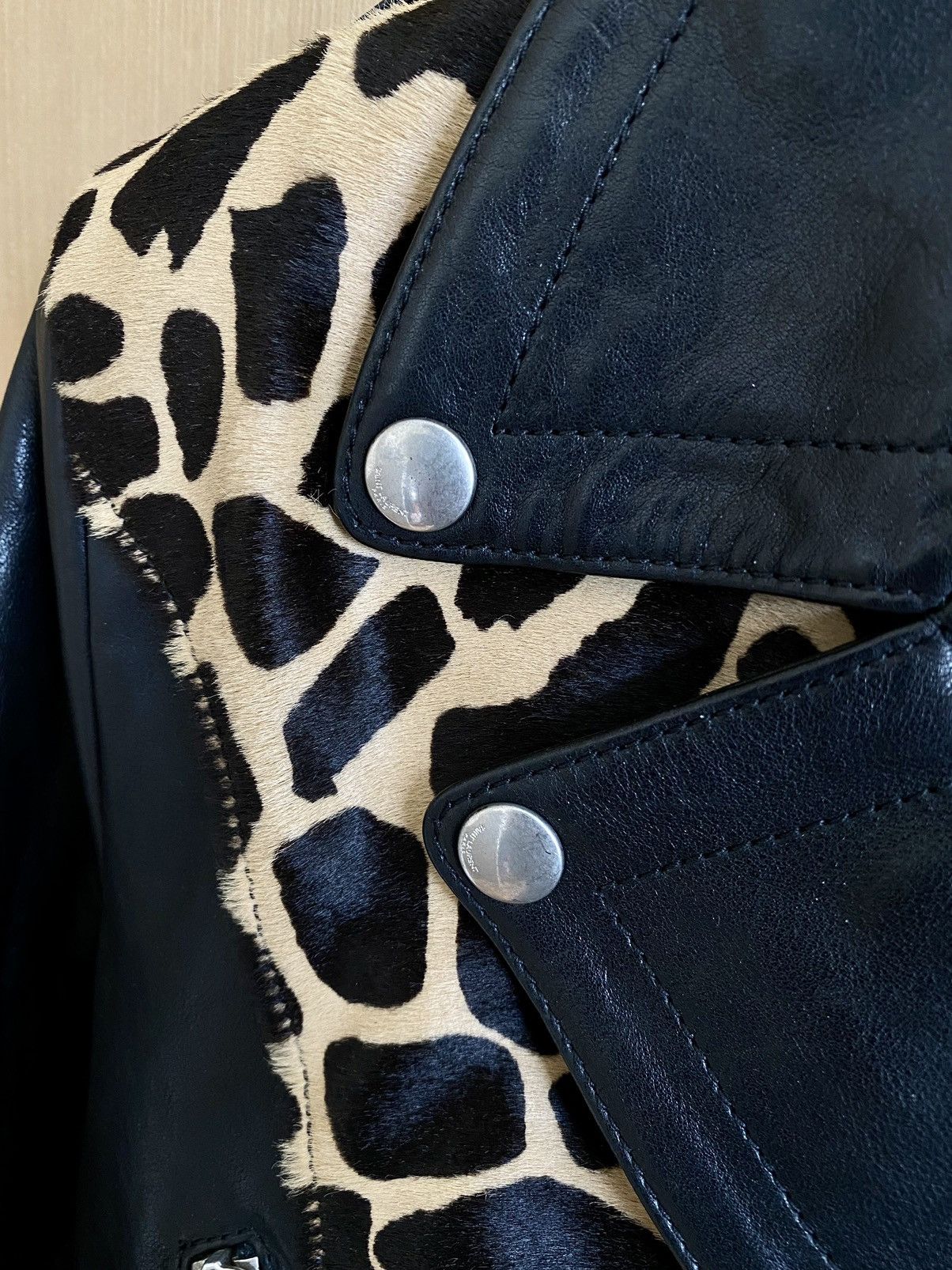 Hedi Slimane × Saint Laurent Paris FW14 Animal Print Biker Jacket Size US S / EU 44-46 / 1 - 4 Thumbnail