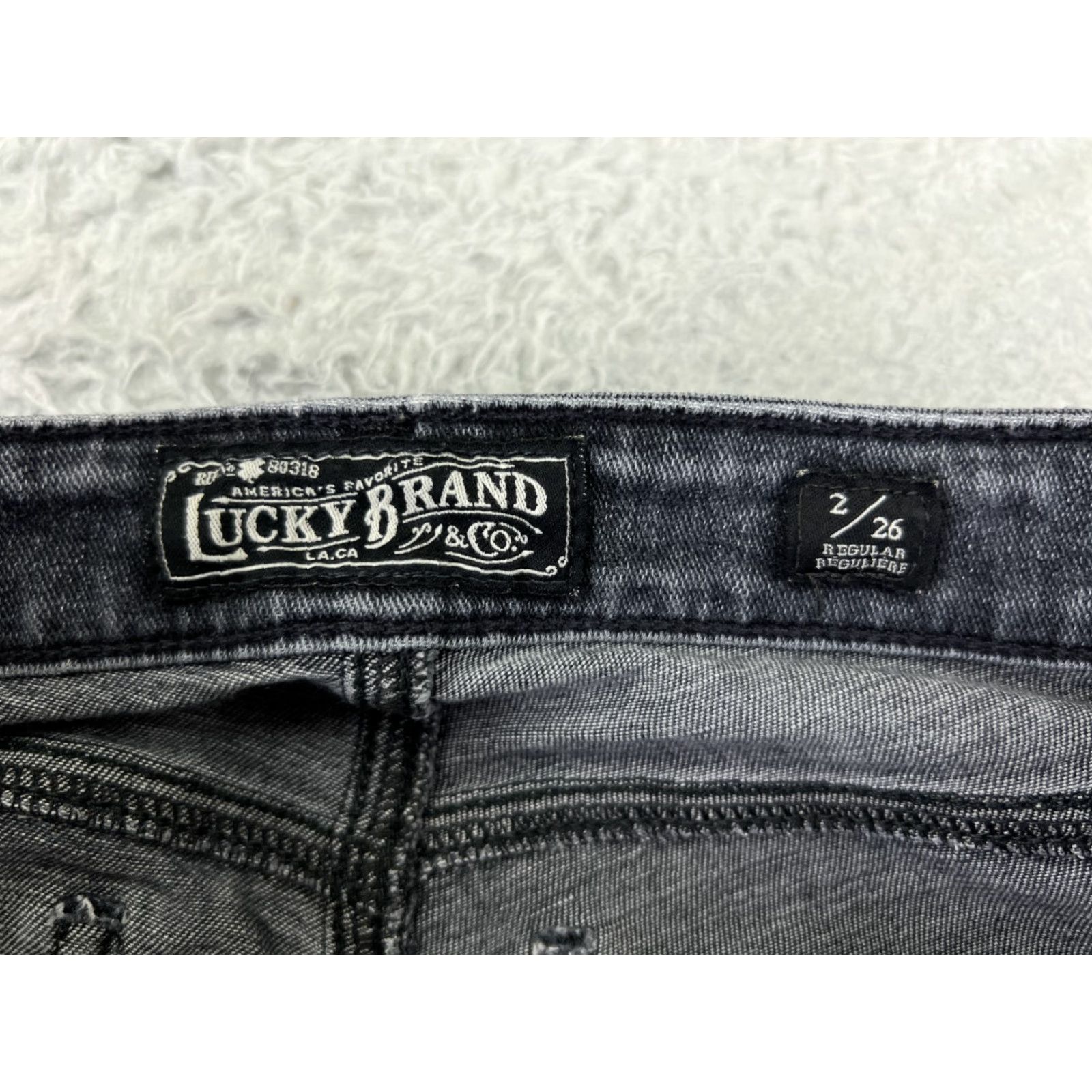 Lucky Brand Lucky Brand Jeans Womens Black Denim Straight Leg 25x30 Regular 5-Pocket Cotton Blend Low Rise Vintage? No Size 26" / US 2 / IT 38 - 6 Thumbnail