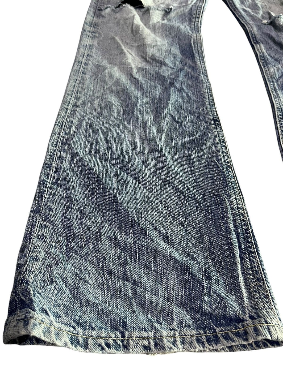 If Six Was Nine × Japanese Brand 🇯🇵 FLARE Y2K EDWIN BLUE TRIP 503 DENIM JEANS Size US 32 / EU 48 - 6 Thumbnail