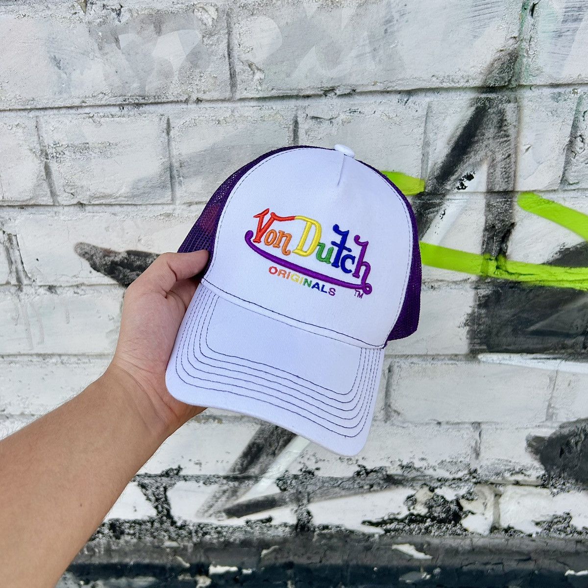 Von Dutch Vintage Von Dutch Rainbow Trucker Cap Hat Size ONE SIZE - 4 Thumbnail
