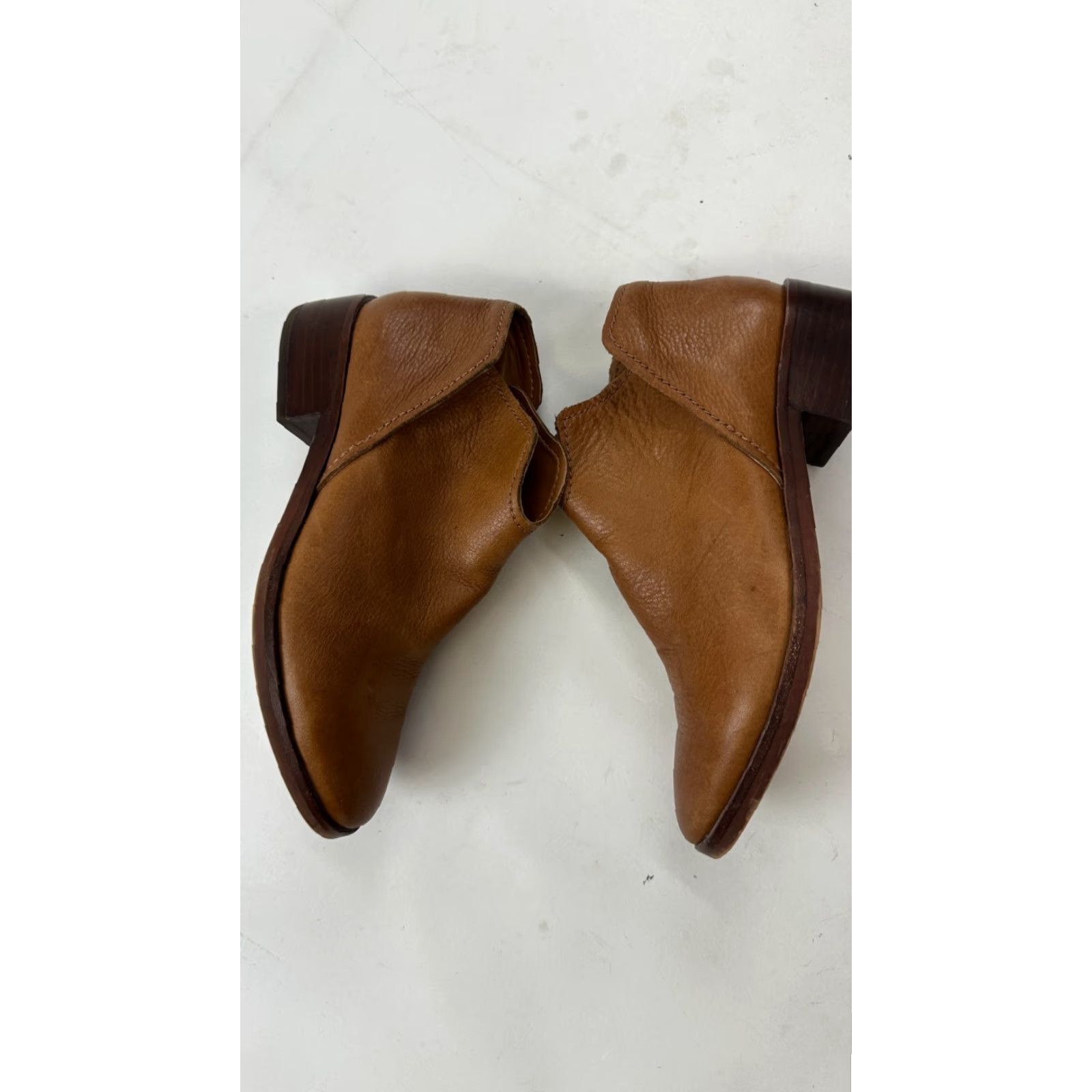 Dolce Vita Ankle Boots Women’s 8 Brown Leather Almond Toe Block Heel Casual Outdoor
