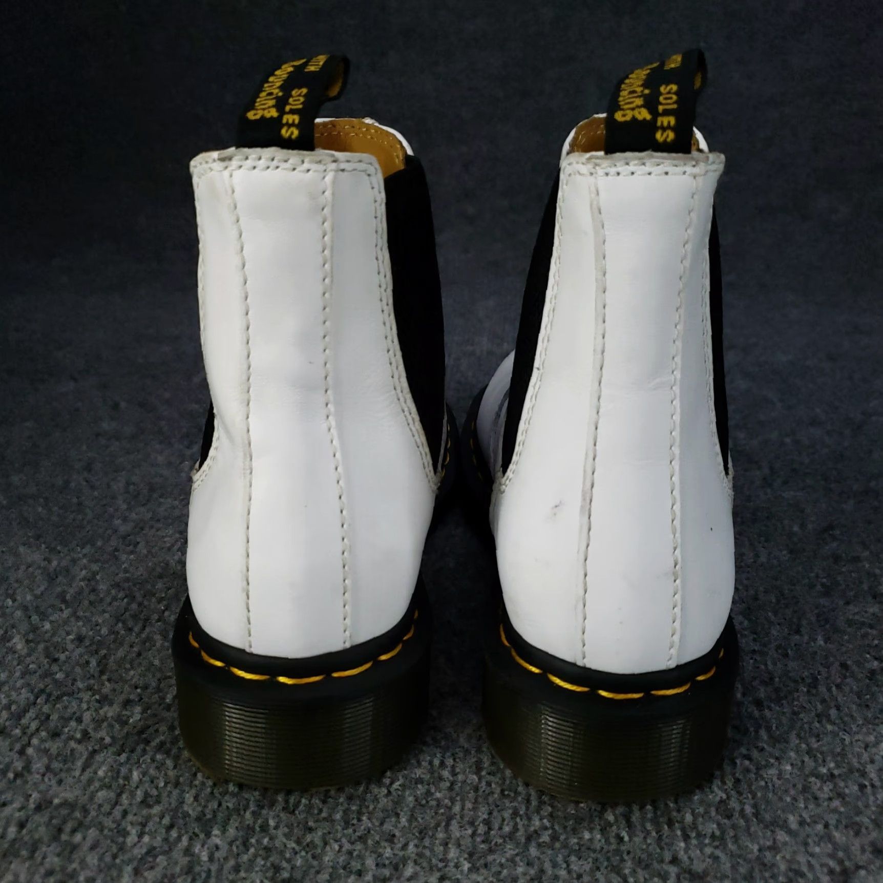 Dr. Martens Dr. Martens Chelsea Boots Womens Size 7 White Leather Boots 2976 Chelsea Pattern Solid Round Toe Pull On Unisex Adults Boot Leather Mens Womens Size US 5 / IT 35 - 6 Thumbnail
