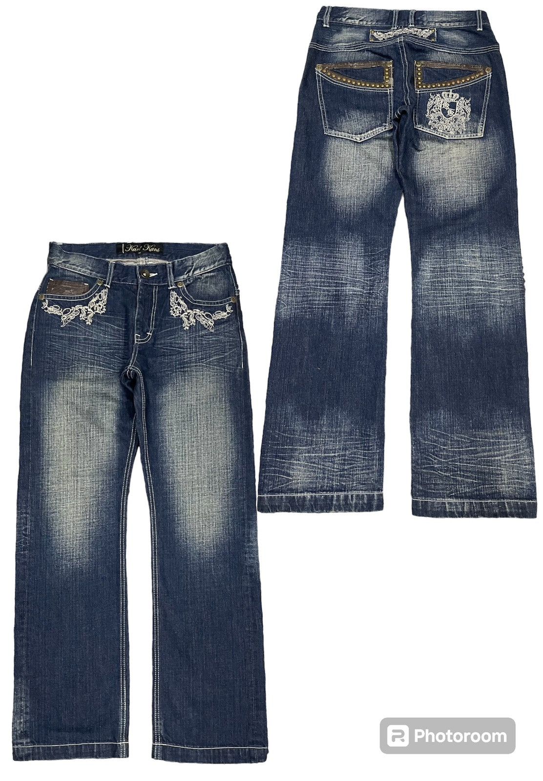 Karl Kani 90s KARL KANI STRAIGHT CUT EMBROIDERED JEANS Size US 31 - 1 Thumbnail
