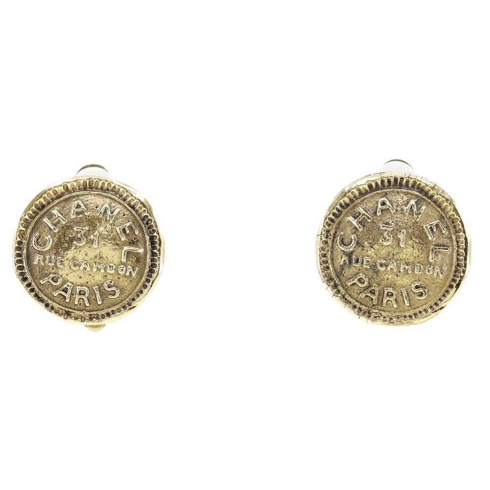image of Chanel Cambon Earrings in Gold, Women's