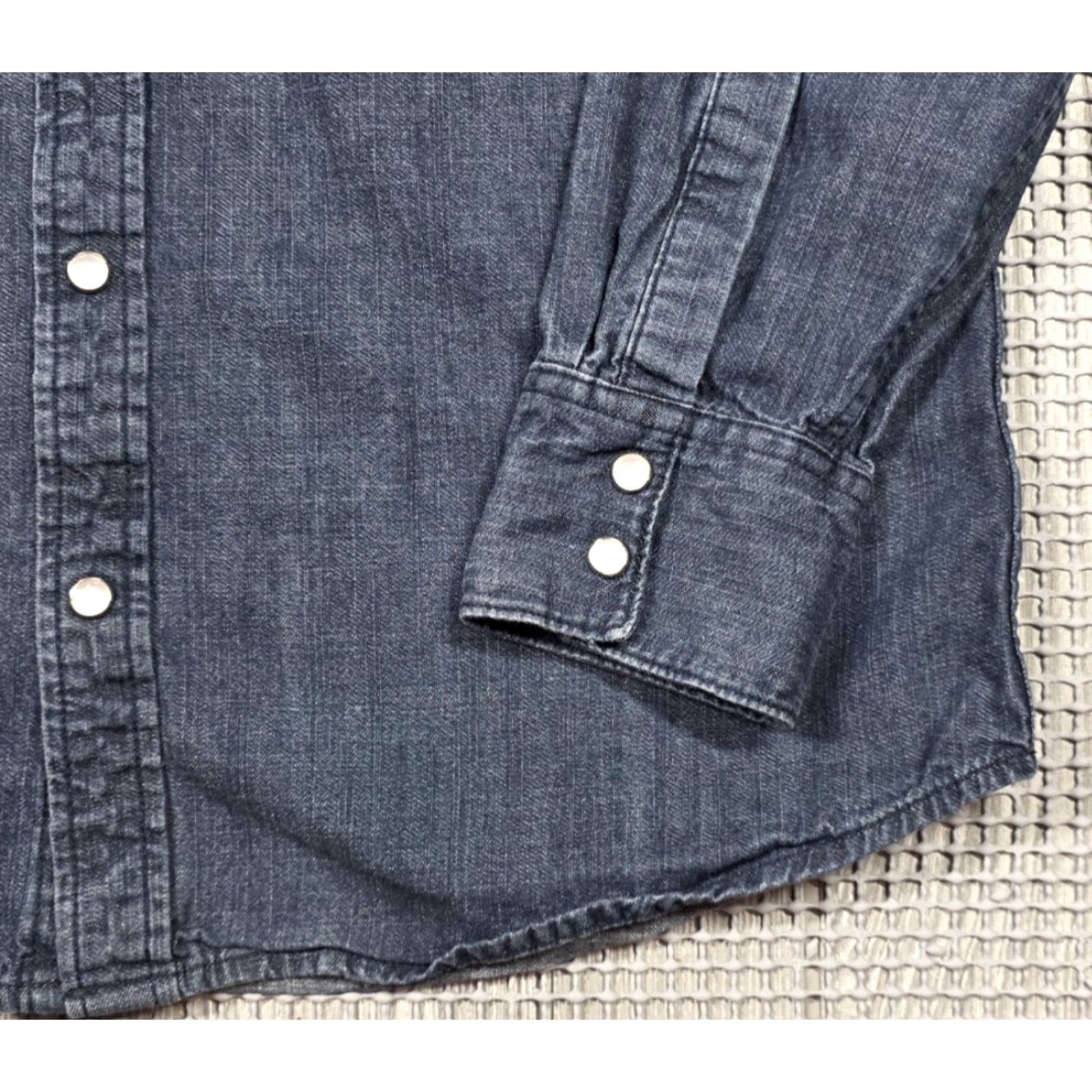 Levi's Levi’s Denim Western Pearl Snap Long Sleeve Blue Mens M Stretch Indigo Shirt Size US M / EU 48-50 / 2 - 4 Thumbnail