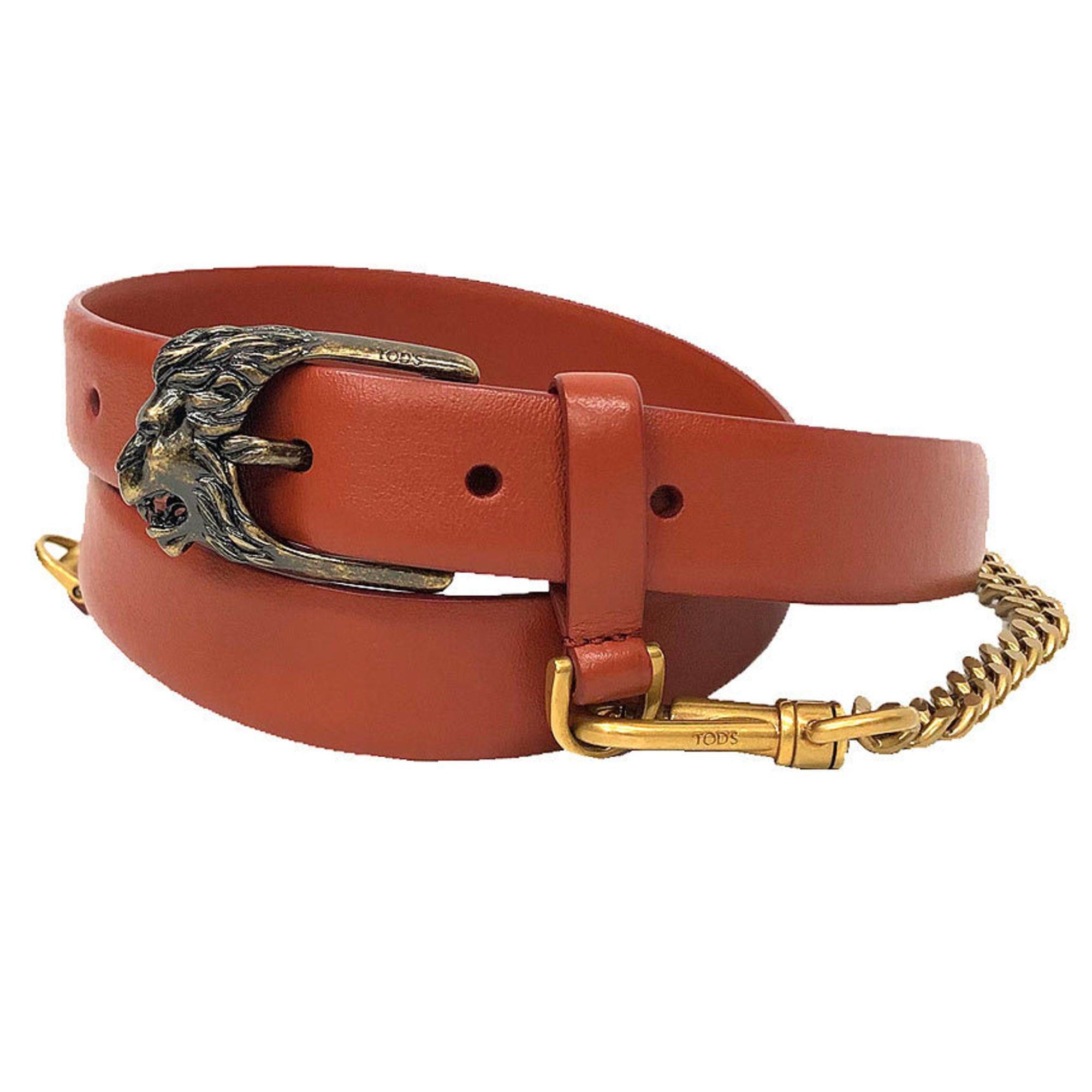 Tod's TOD'S Leather Belt XCWTSI30101M734130 CINT REVER T LOGO + PASS PELLE Brown Size ONE SIZE - 1 Thumbnail