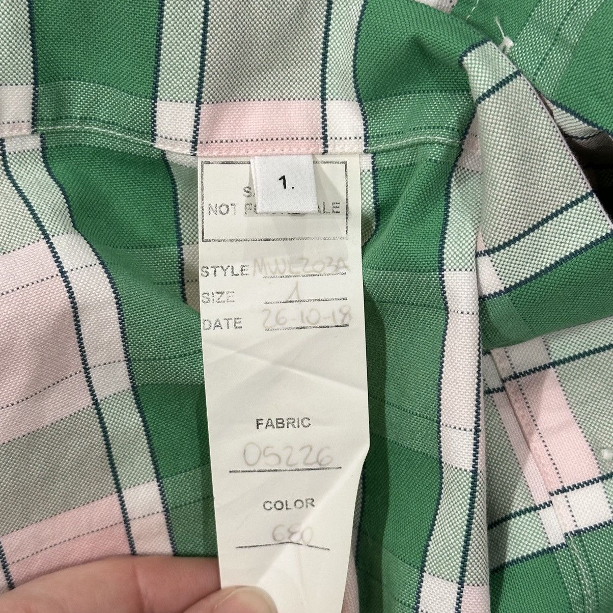 Thom Browne THOM BROWNE PALE PINK GREEN PLAID BUTTON DOWN SHIRT Size US S / EU 44-46 / 1 - 7 Thumbnail