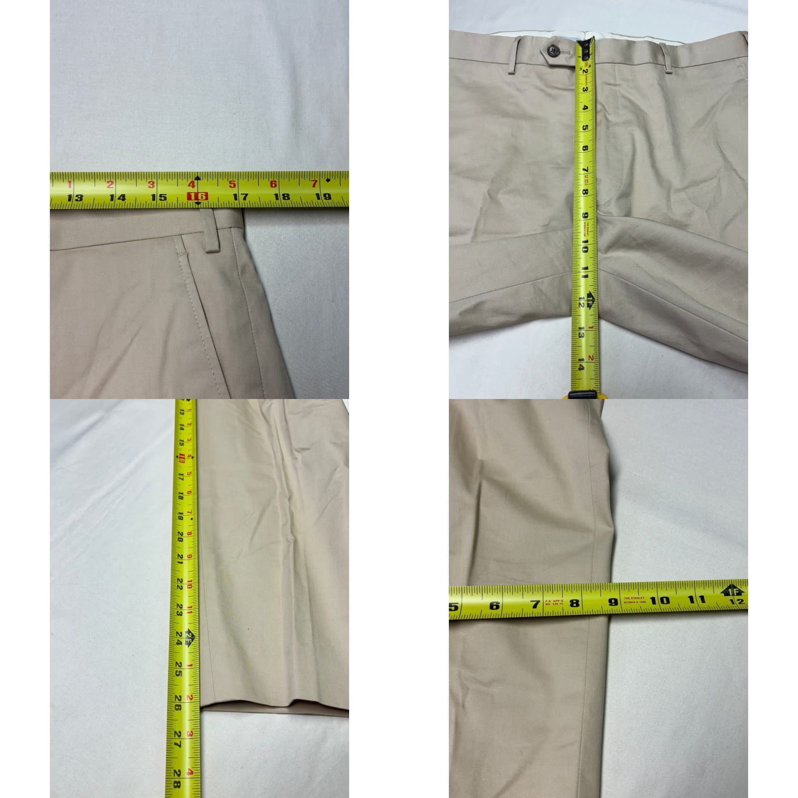 Vintage Wolf vs Goat Franco Chinos Mens 34X26 Beige Cotton Stretch Trousers Made Italy Size US 32 / EU 48 - 8 Thumbnail