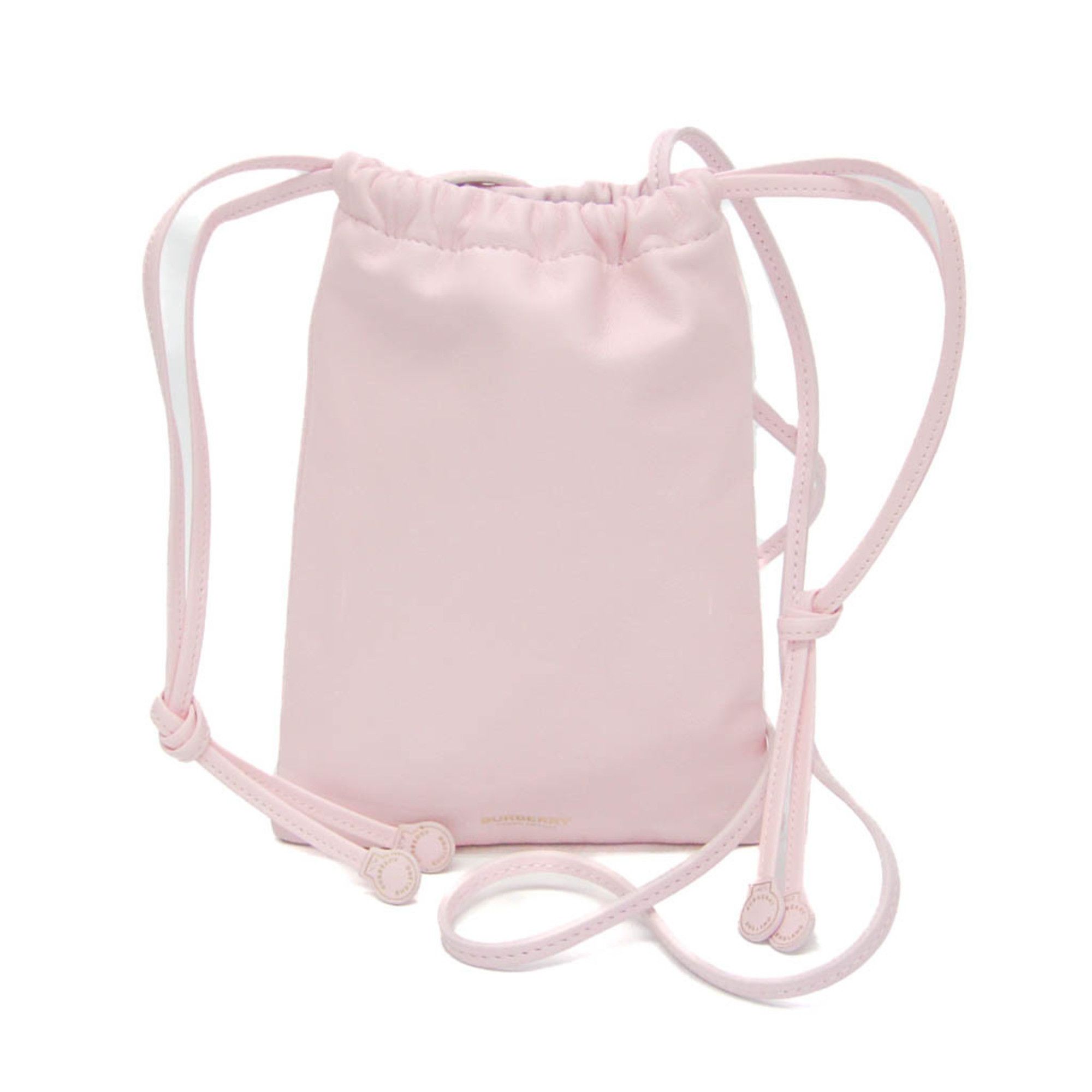 image of Burberry Mini Pochette 8030365 Women's Leather Pochette,shoulder Bag Pink