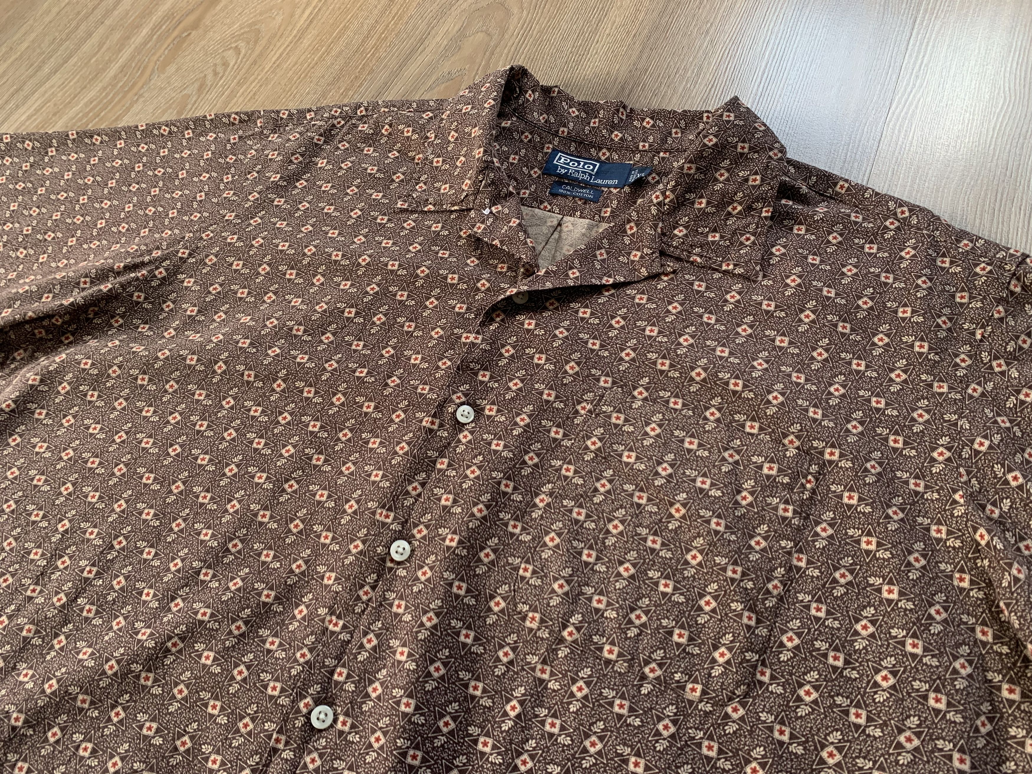 Polo Ralph Lauren × Ralph Lauren × Vintage Polo Ralph Lauren Brown Hawaiian Shirt Size US XL / EU 56 / 4 - 4 Thumbnail