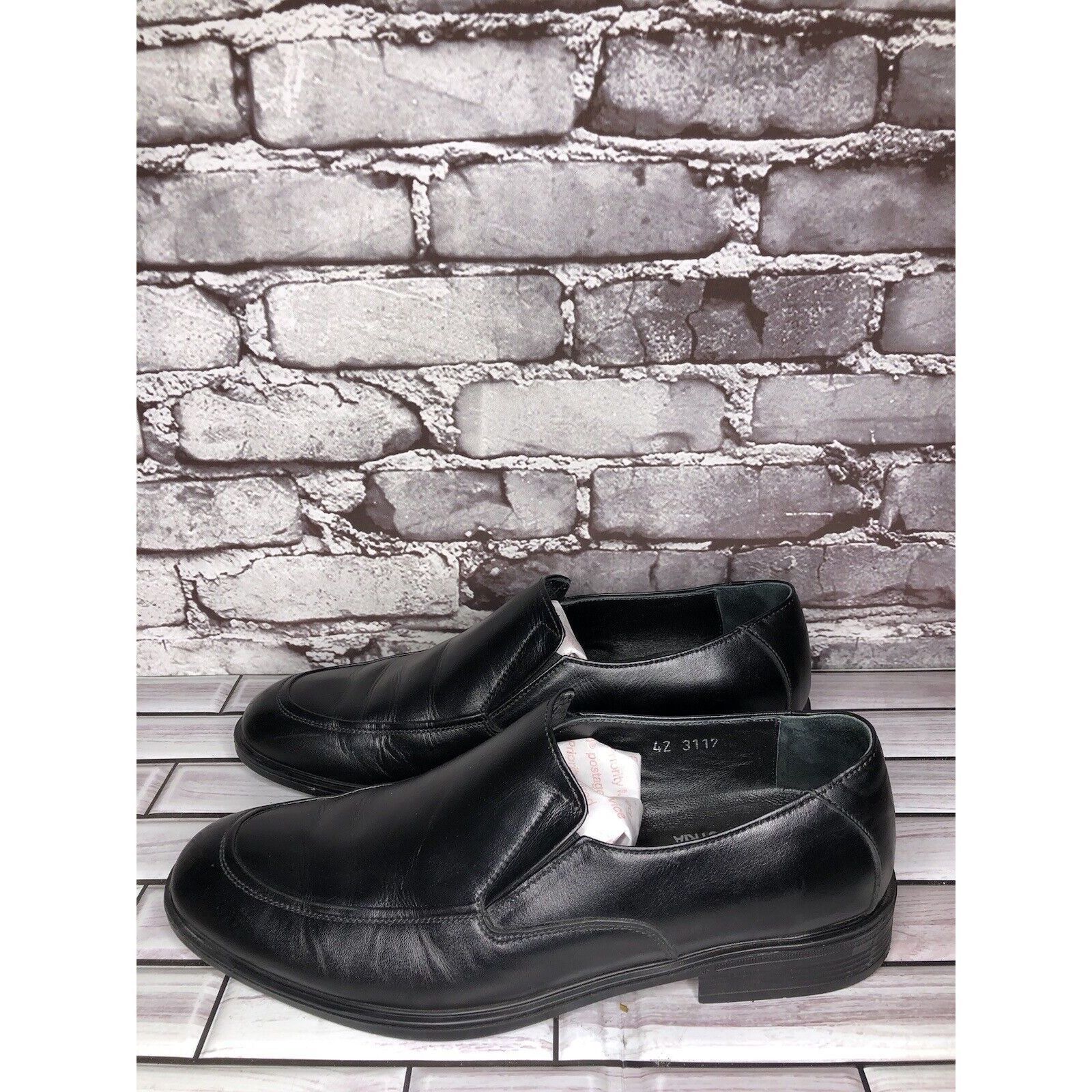 Other HAJJO Black Leather Slip On Casual Dress Loafers Work Shoes Size US 9 / EU 42 - 16 Thumbnail