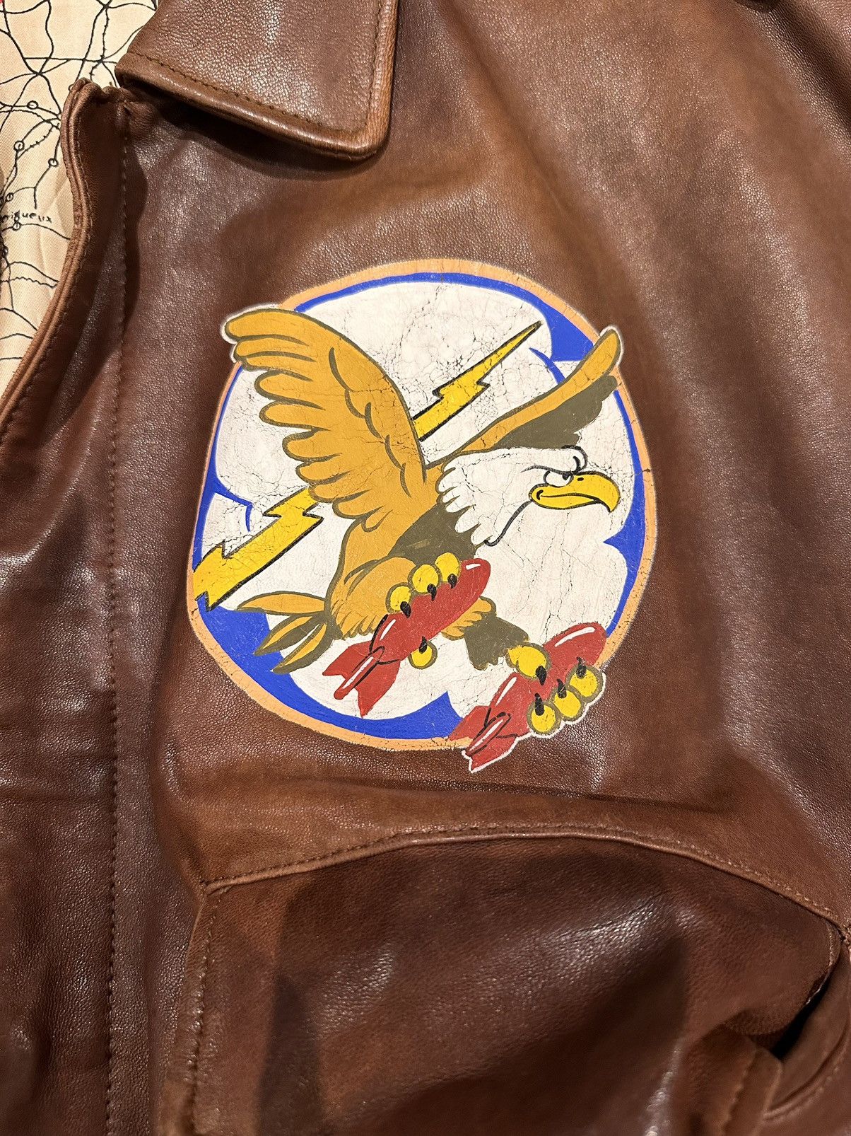 Avirex × Vintage RARE Avirex A-2 Leather Bomber Jacket Air Force Sleepy Time Size US M / EU 48-50 / 2 - 4 Thumbnail