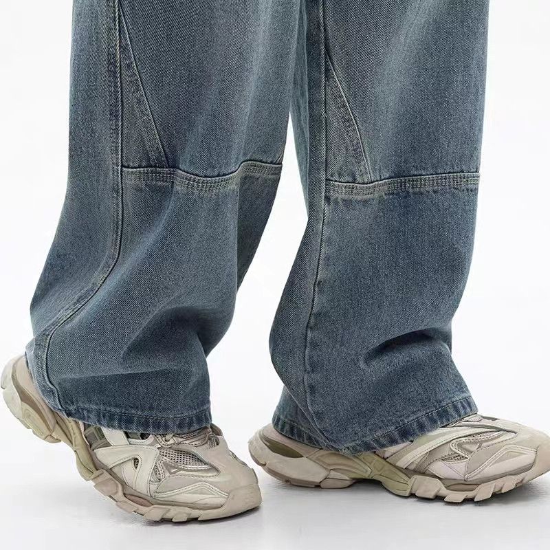 Designer × Japanese Brand Retro Street Hip Hop Washed Distressed Loose Straight Jeans Size US 32 / EU 48 - 4 Thumbnail