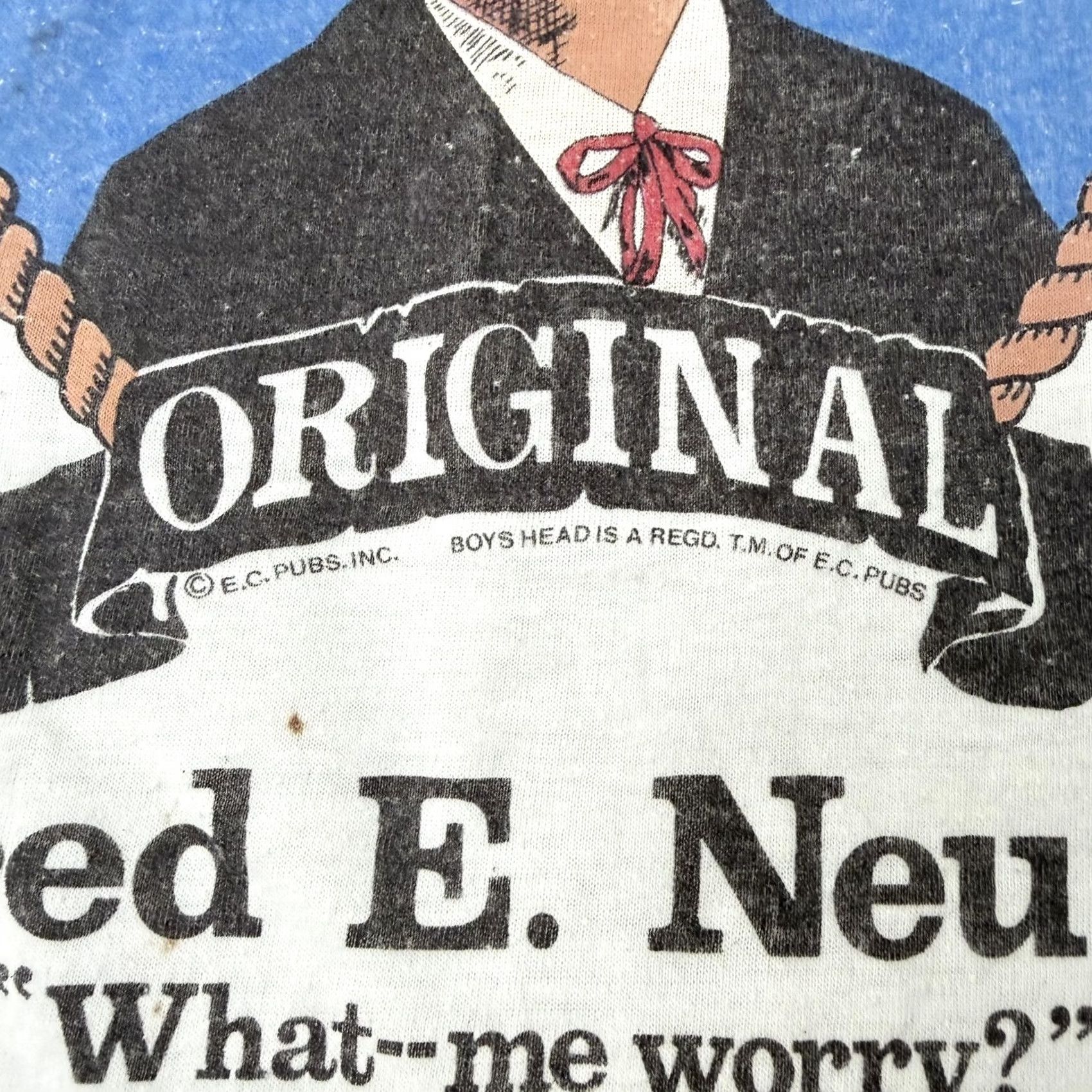 Vintage VINTAGE Alfred E Neuman Tank Top Shirt Mens M White MAD Magazine Graphic Print Sleeveless Crew Neck Jersey Cotton Polyester Summer USA Size US M / EU 48-50 / 2 - 3 Thumbnail