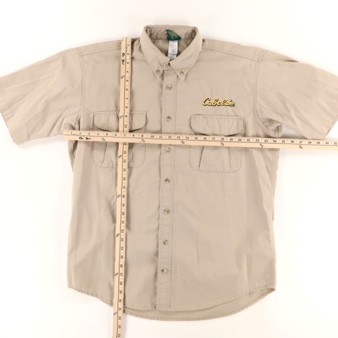 Vintage Cabelas Outfitter Employee Cotton Blend Solid Button Down Shirt Tan Men's LT Shirt Adult Mens Size US L / EU 52-54 / 3 - 3 Thumbnail
