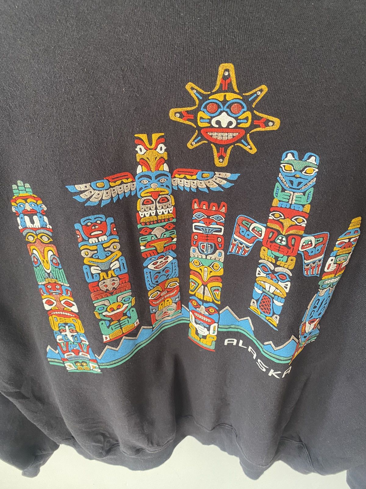 Hanes × Vintage Vintage Alaska Hanes 90s Voodo Glow Skull Crewneck Sunfaded Size US XXL / EU 58 / 5 - 7 Thumbnail