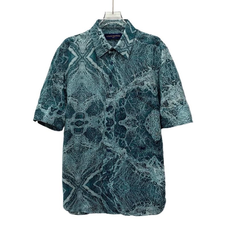 Louis Vuitton Louis Vuitton Blue Marble Print Lapel Single Breasted Shor Size US S / EU 44-46 / 1 - 1 Thumbnail
