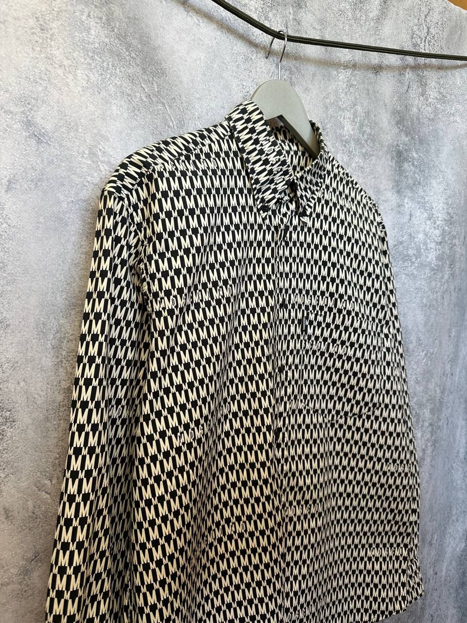 Moschino × Vintage Moschino Jeans Vintage 90s Monogram Shirt Button Up Logo Size US L / EU 52-54 / 3 - 4 Thumbnail