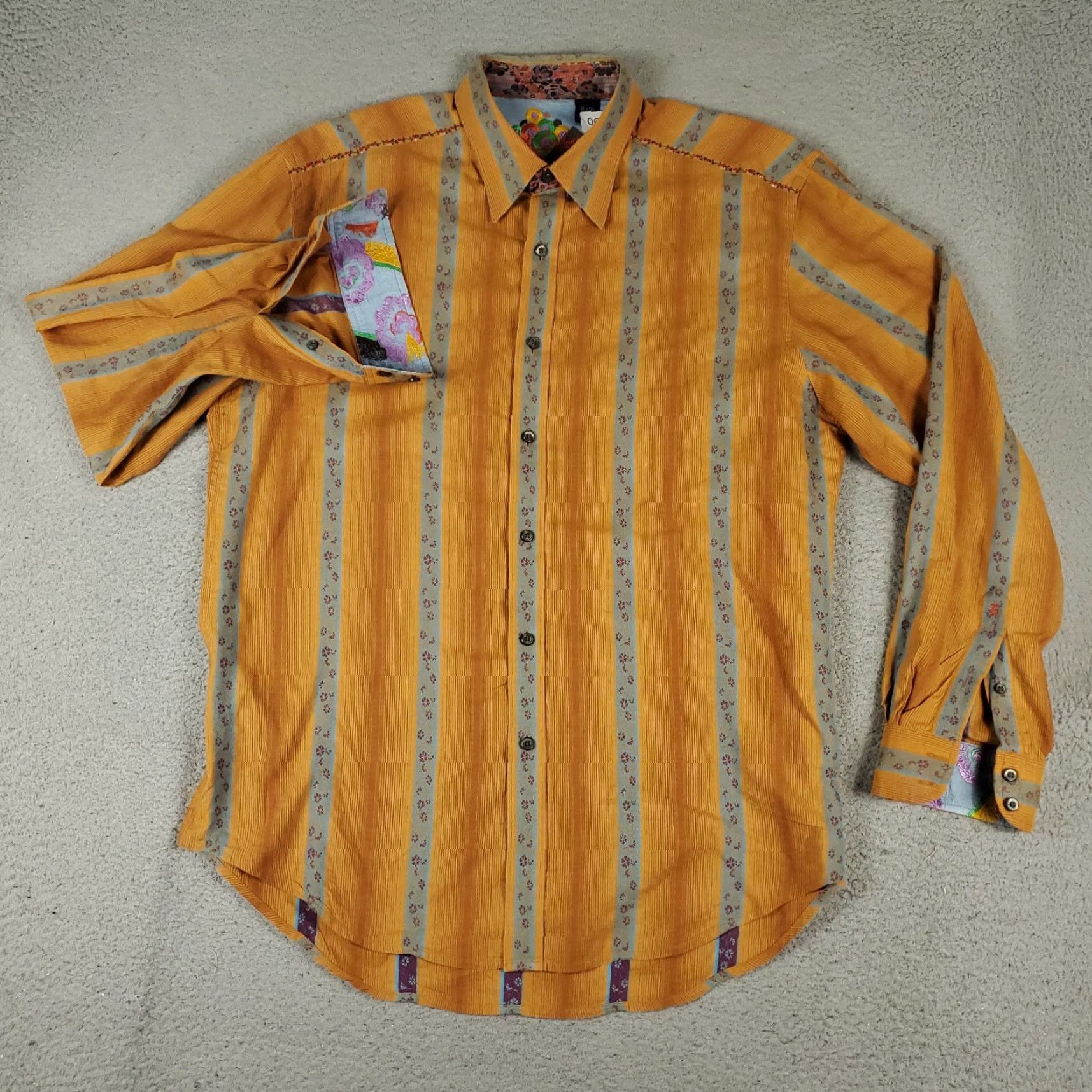 Robert Graham Robert Graham Shirt Mens XL Gray Striped Button-Up Long Sleeve, Classic, Preppy, Business, Casual, Formal, Wedding, Workwear, American, Modern Size US XL / EU 56 / 4 - 2 Thumbnail