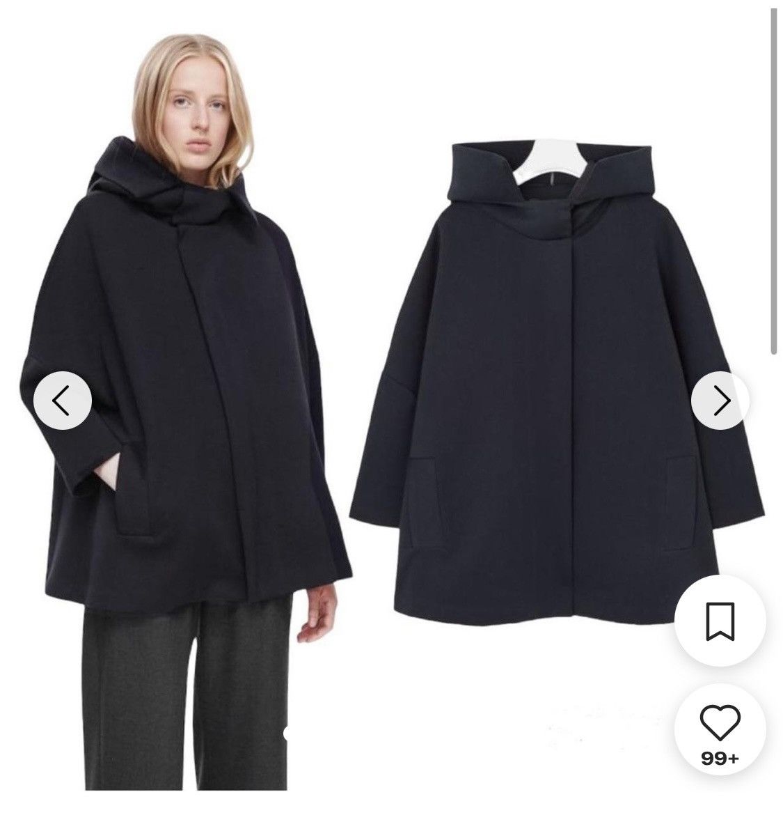 Cos COS Scuba Cape Jacket with Detachable Hood Size S / US 4 / IT 40 - 1 Thumbnail