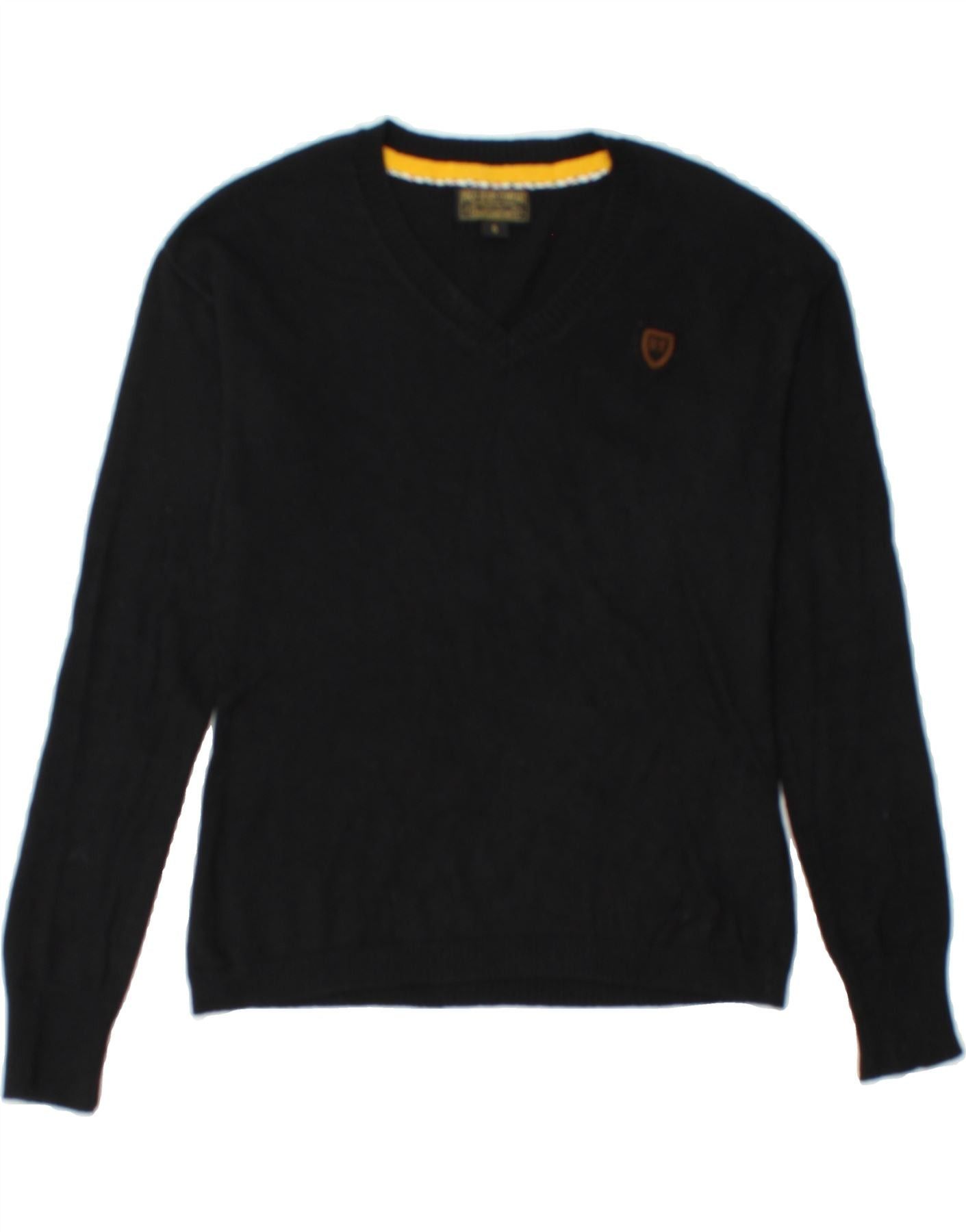 Ralph Lauren Mens V-Neck Jumper Sweater Small Black Cotton Size US S / EU 44-46 / 1 - 1 Thumbnail