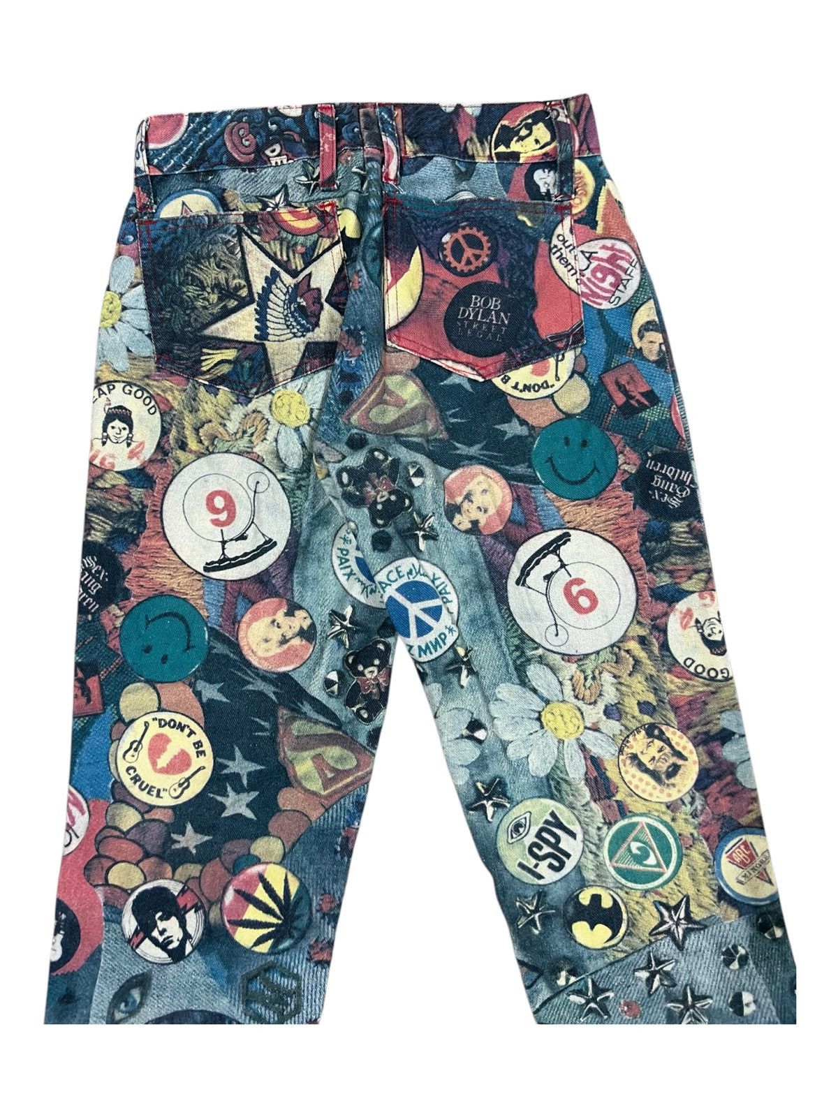 POP MAGAZINE × Vintage Vintage 1980s MODZART London Overprinted Flare Hem Jeans Size US 26 / EU 42 - 7 Thumbnail