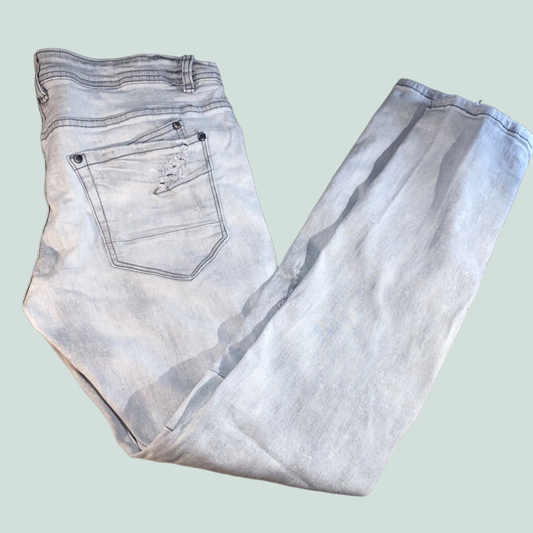 Y/Project Grays Project X Paris Jeans 36 x 32 Gray Skinny Mens Jeans White / Grey 36 Regular Inseam 32 Size US 36 / EU 52 - 1 Thumbnail