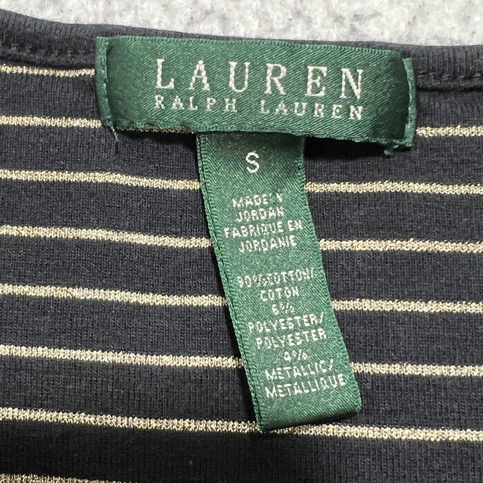 Lauren Ralph Lauren Lauren Ralph Lauren Henley Short Sleeve Black Gold T Shirt Size S / US 4 / IT 40 - 3 Thumbnail