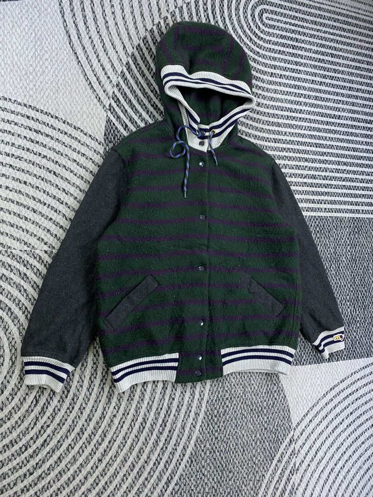 mercibeaucoup Vintage Mercibeaucoup Striped Wool Hooded Jacket Size US L / EU 52-54 / 3 - 3 Thumbnail