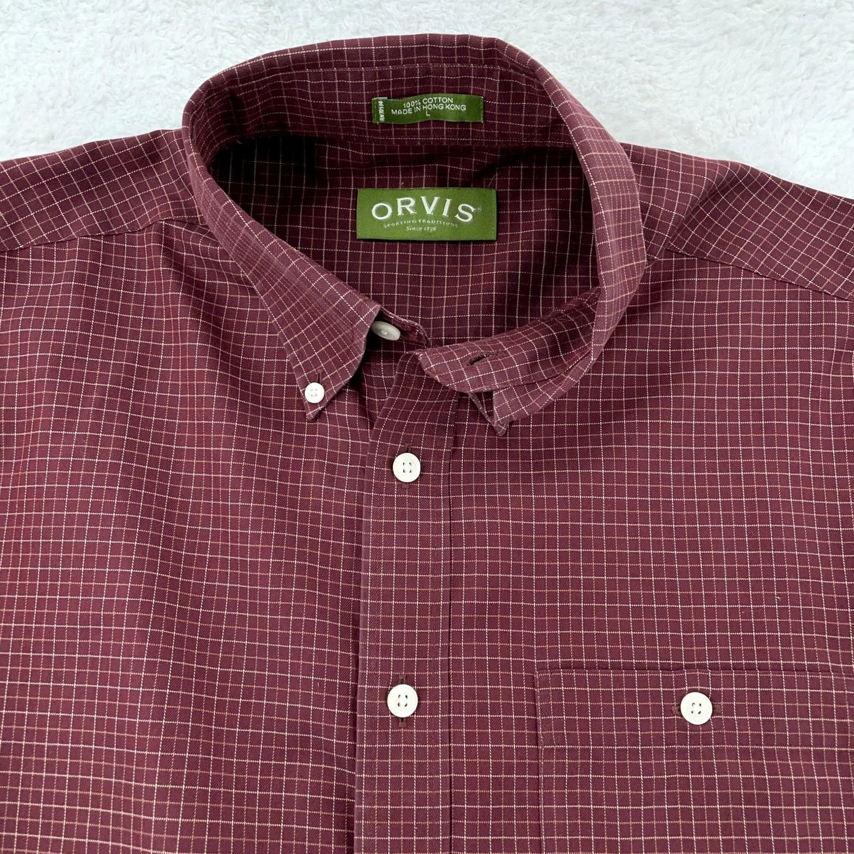 Orvis VINTAGE Orvis Shirt Mens XL Red Check Long Sleeve Button-Down Collared 100% Cotton Casual Size US XL / EU 56 / 4 - 2 Thumbnail