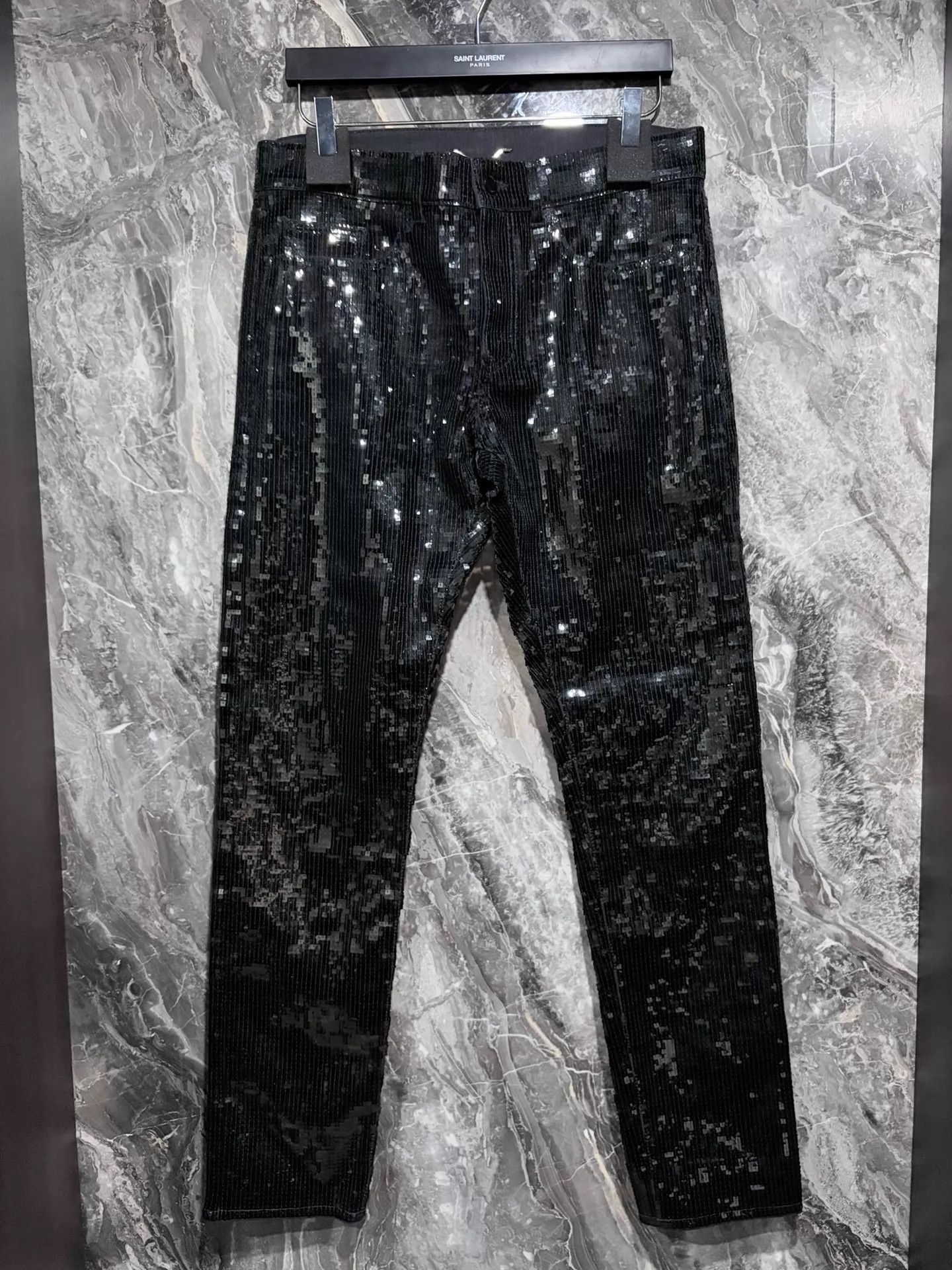 Saint Laurent Paris Saint Laurent 19SS Black Sequin Jeans 32 New with Tags Size US 32 / EU 48 - 1 Thumbnail