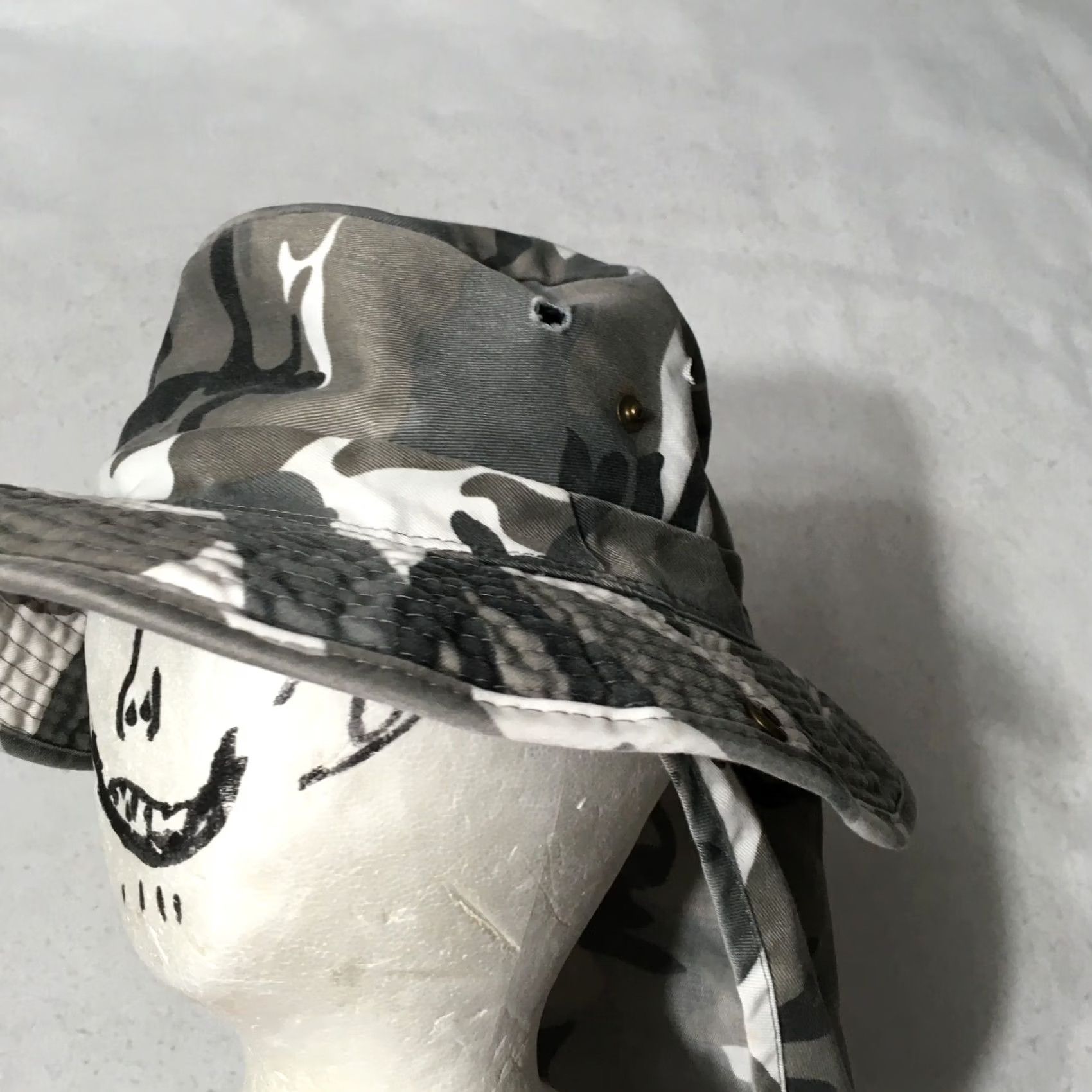 Vintage Desert Camo Bucket Hat Cap Men's Fishing Outdoors Neck Flap 65/35 Size ONE SIZE - 4 Thumbnail