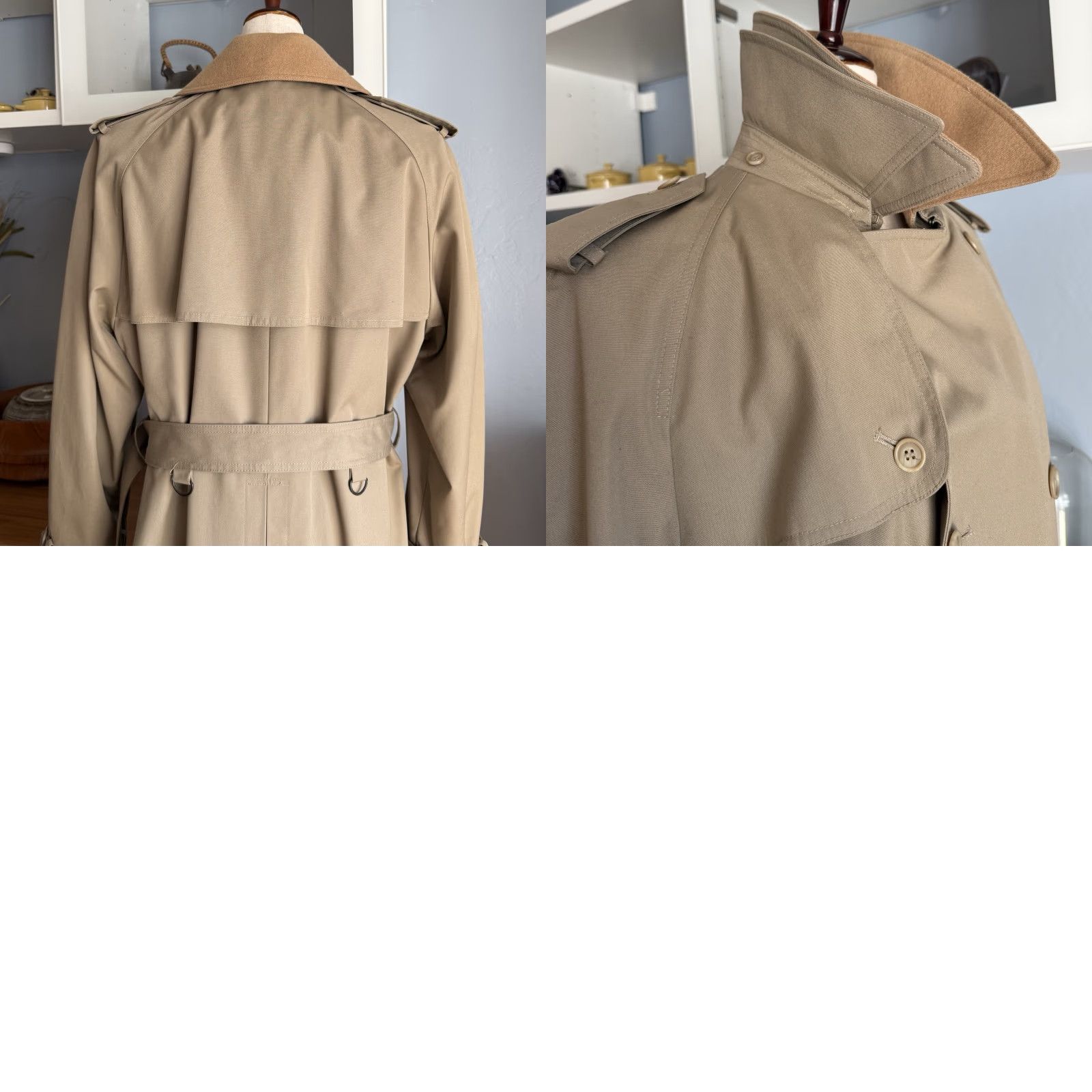 Vintage VINTAGE J.H. HOOK Trench Coat Khaki Nova Check & Wool Liner Collar Throat Latch Coat 40 Regular Mens Size US XXS / EU 40 - 9 Thumbnail