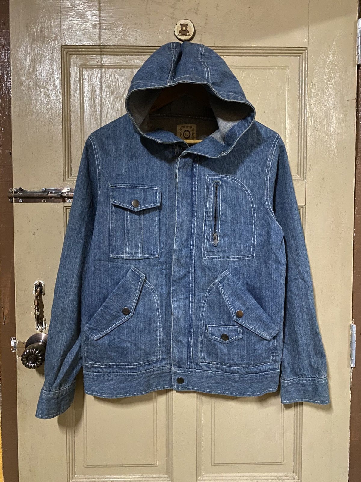 Japanese Brand Corisco Indigo Denim Work Jacket with Hood - Japanese Brand Size US M / EU 48-50 / 2 - 1 Thumbnail