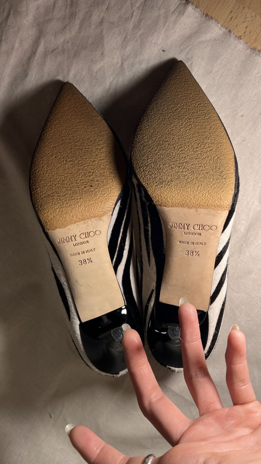 Jimmy Choo Jimmy choo zebra high heels Size US 8 / IT 38 - 3 Thumbnail