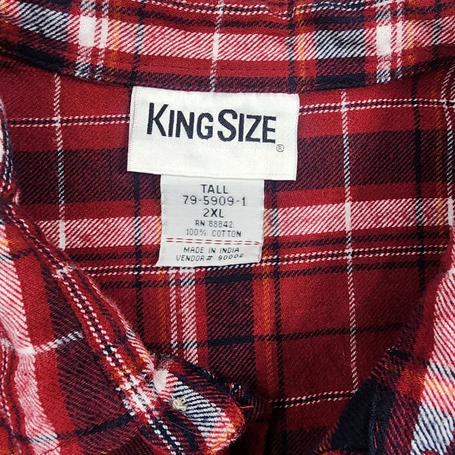Vintage KingSize Flannel Shirt Mens 2XL Tall Long Sleeve Button Up Casual Workwear Size US XXL / EU 58 / 5 - 3 Thumbnail